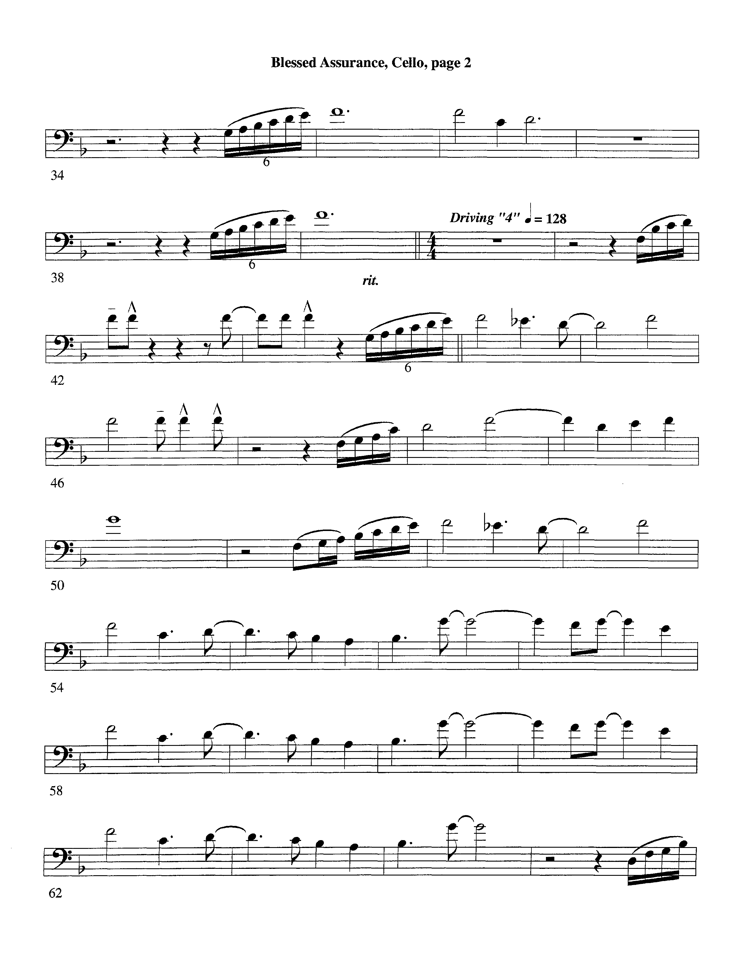 Blessed Assurance (with Solo Alto Sax) (Instrumental) Cello (Lifeway Worship / Arr. Ed Dickinson)