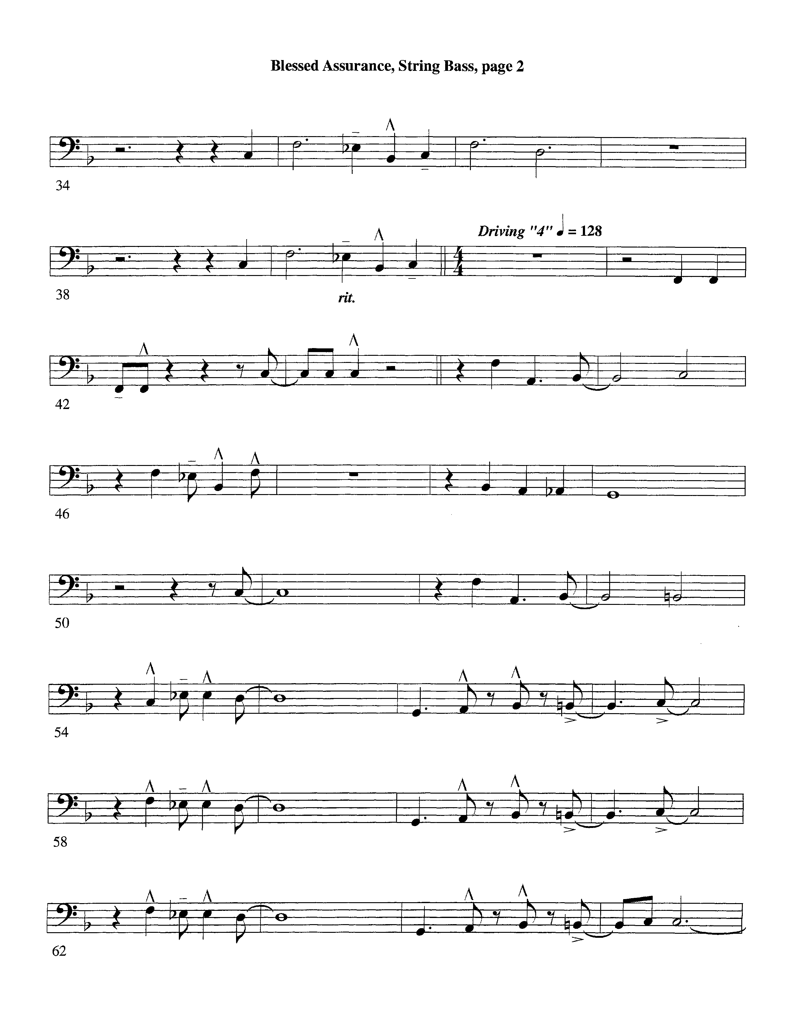 Blessed Assurance (with Solo Alto Sax) (Instrumental) Double Bass (Lifeway Worship / Arr. Ed Dickinson)