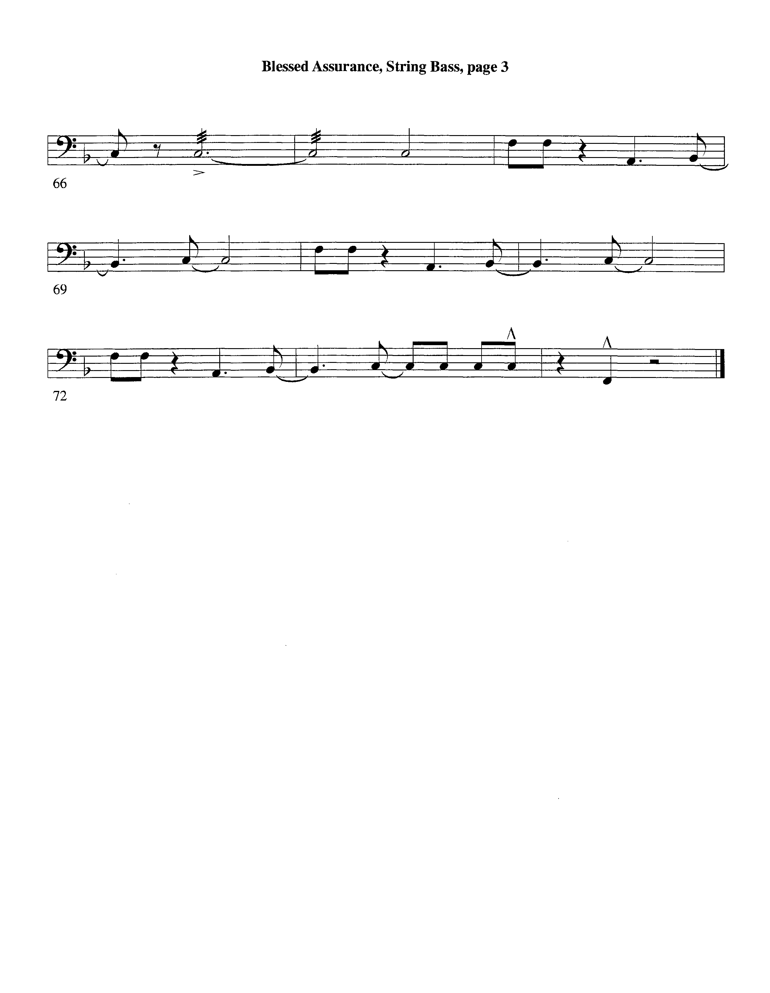 Blessed Assurance (with Solo Alto Sax) (Instrumental) Double Bass (Lifeway Worship / Arr. Ed Dickinson)