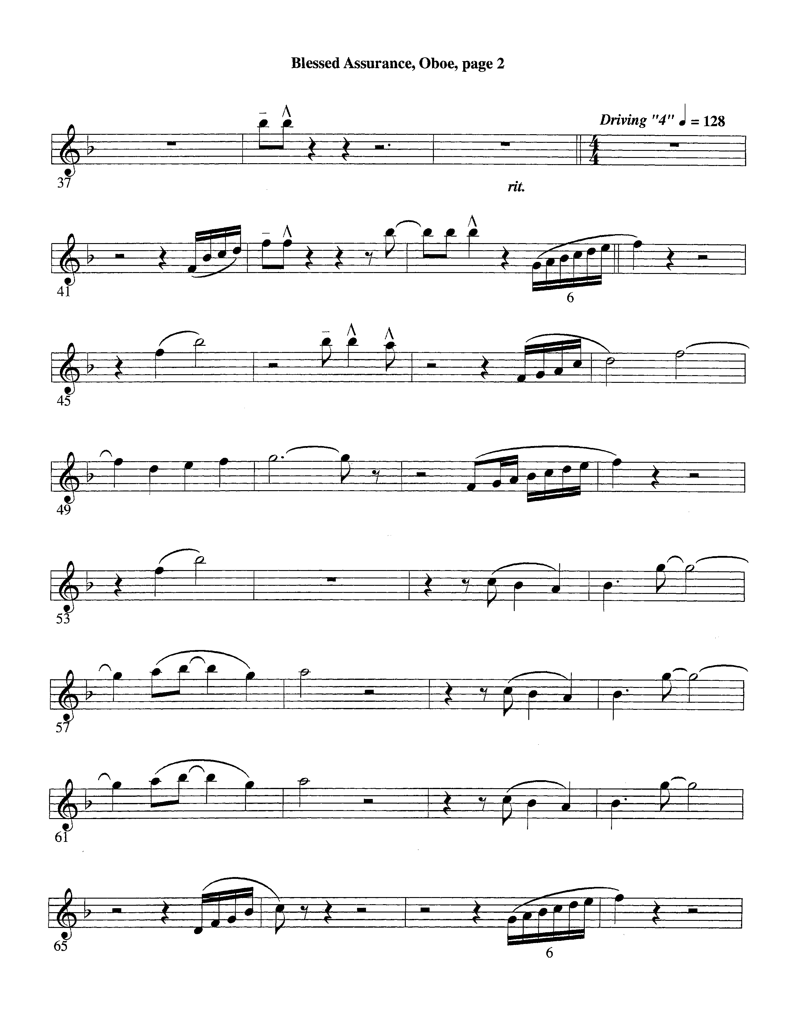 Blessed Assurance (with Solo Alto Sax) (Instrumental) Oboe (Lifeway Worship / Arr. Ed Dickinson)