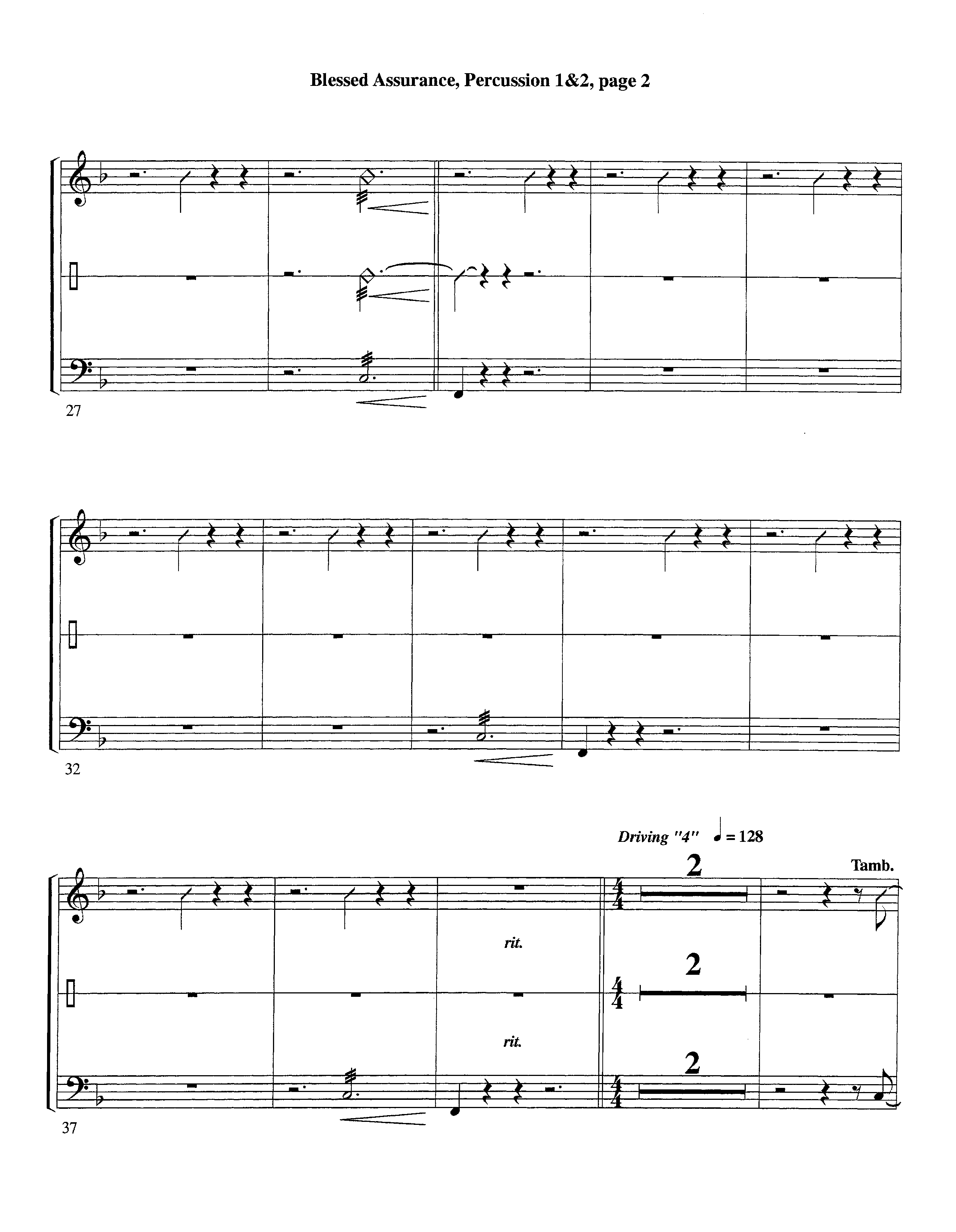 Blessed Assurance (with Solo Alto Sax) (Instrumental) Percussion 1/2 (Lifeway Worship / Arr. Ed Dickinson)