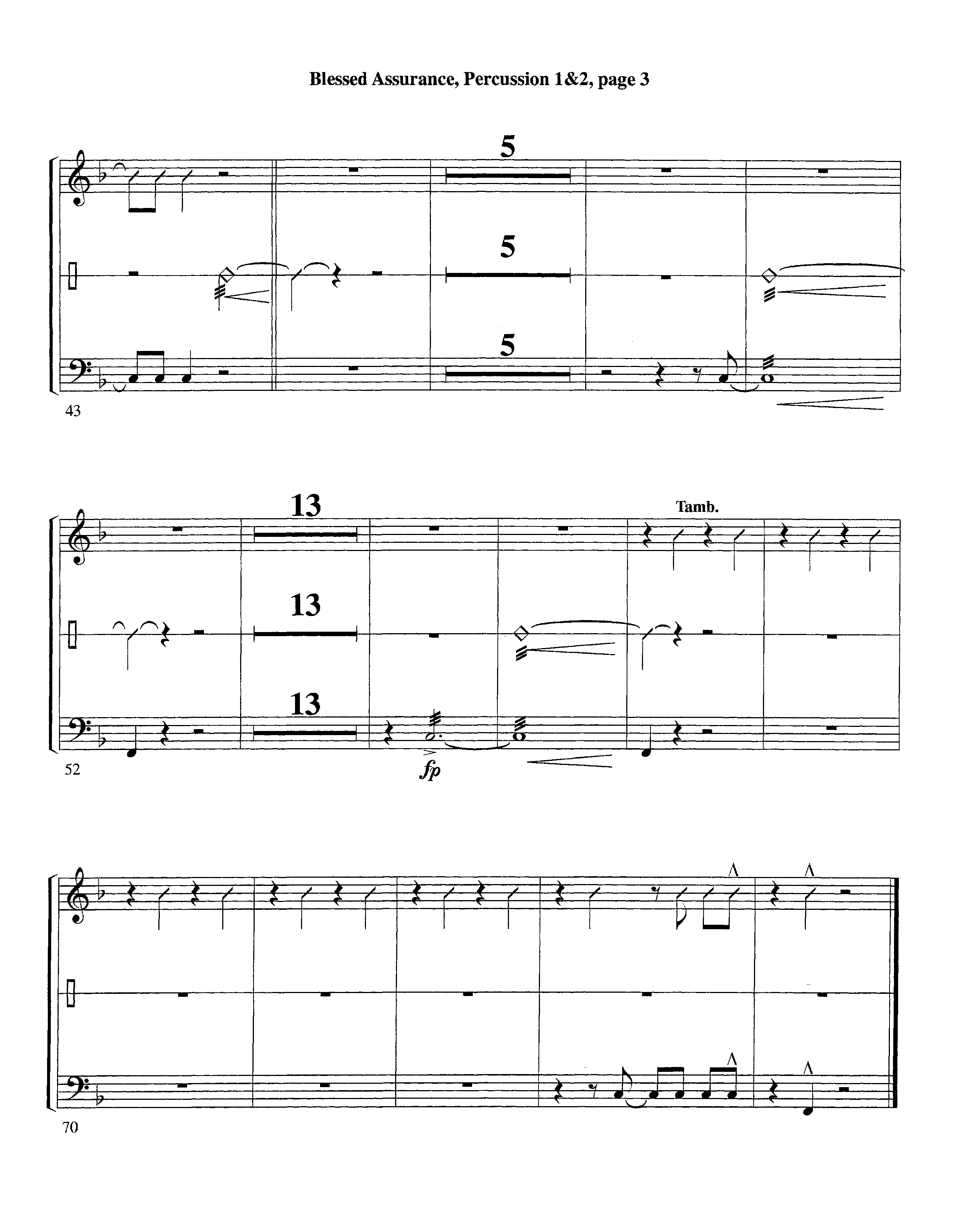 Blessed Assurance (with Solo Alto Sax) (Instrumental) Percussion 1/2 (Lifeway Worship / Arr. Ed Dickinson)