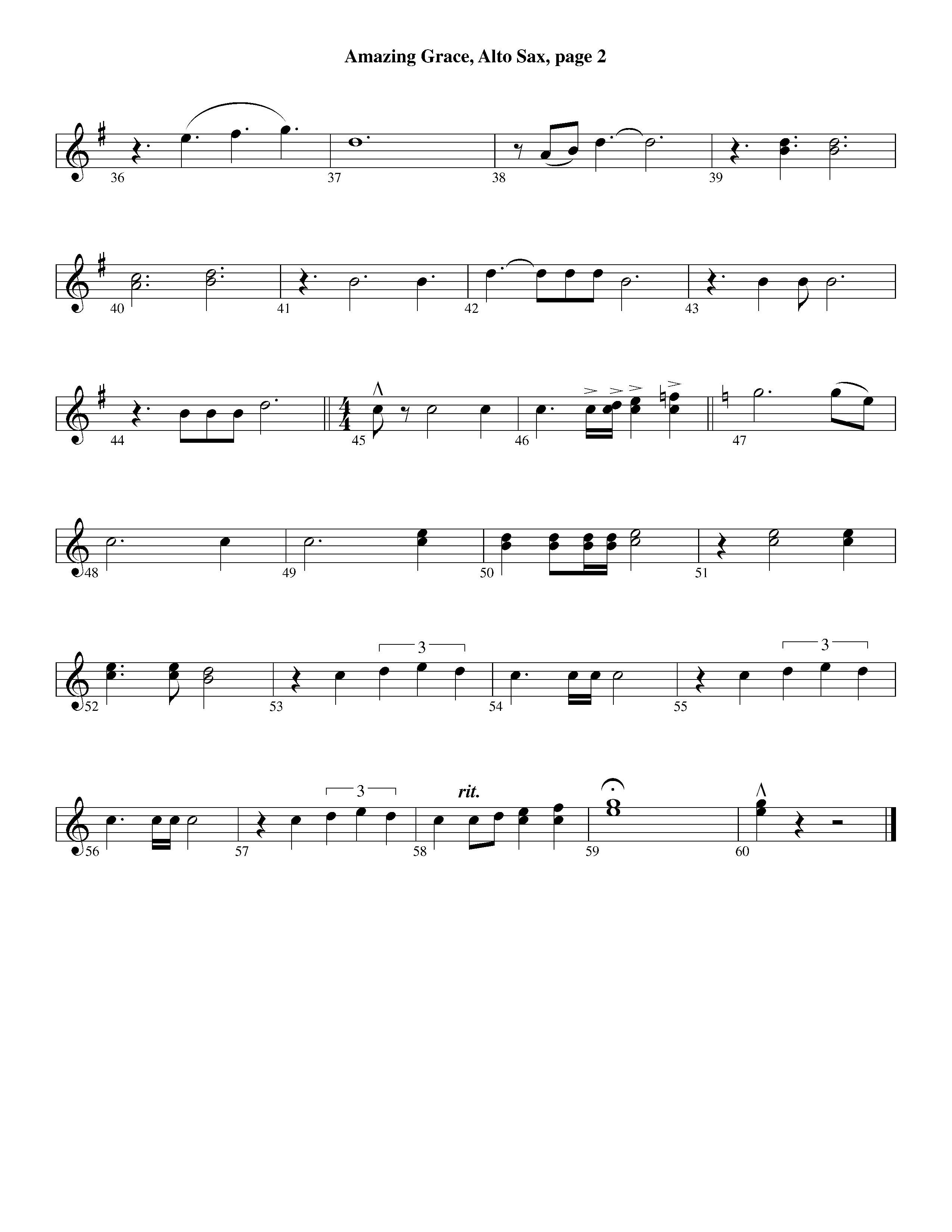 Amazing Grace (with Solo Trumpet) (Instrumental) Alto Sax (Lifeway Worship / Arr. Ed Dickinson)