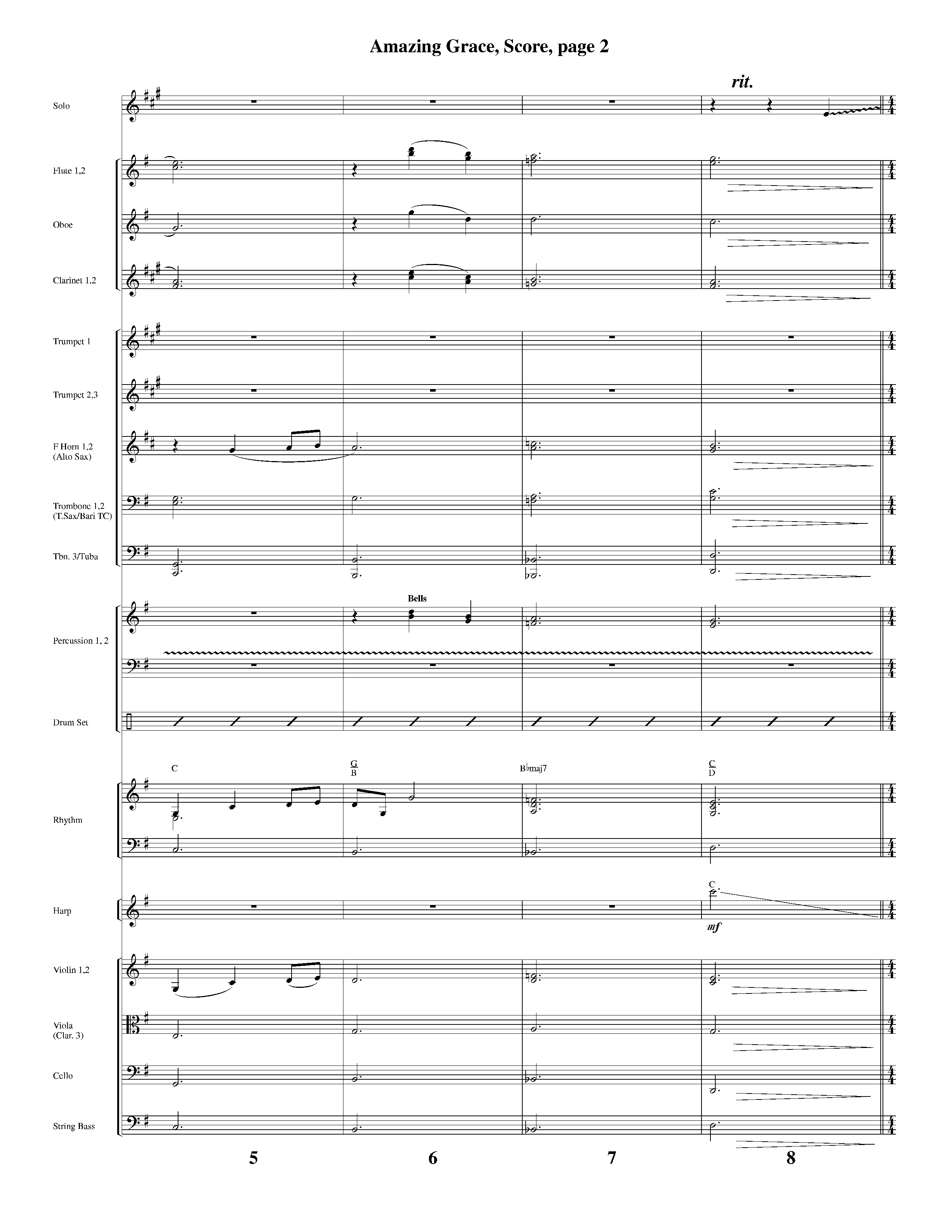 Amazing Grace (with Solo Trumpet) (Instrumental) Conductor's Score (Lifeway Worship / Arr. Ed Dickinson)