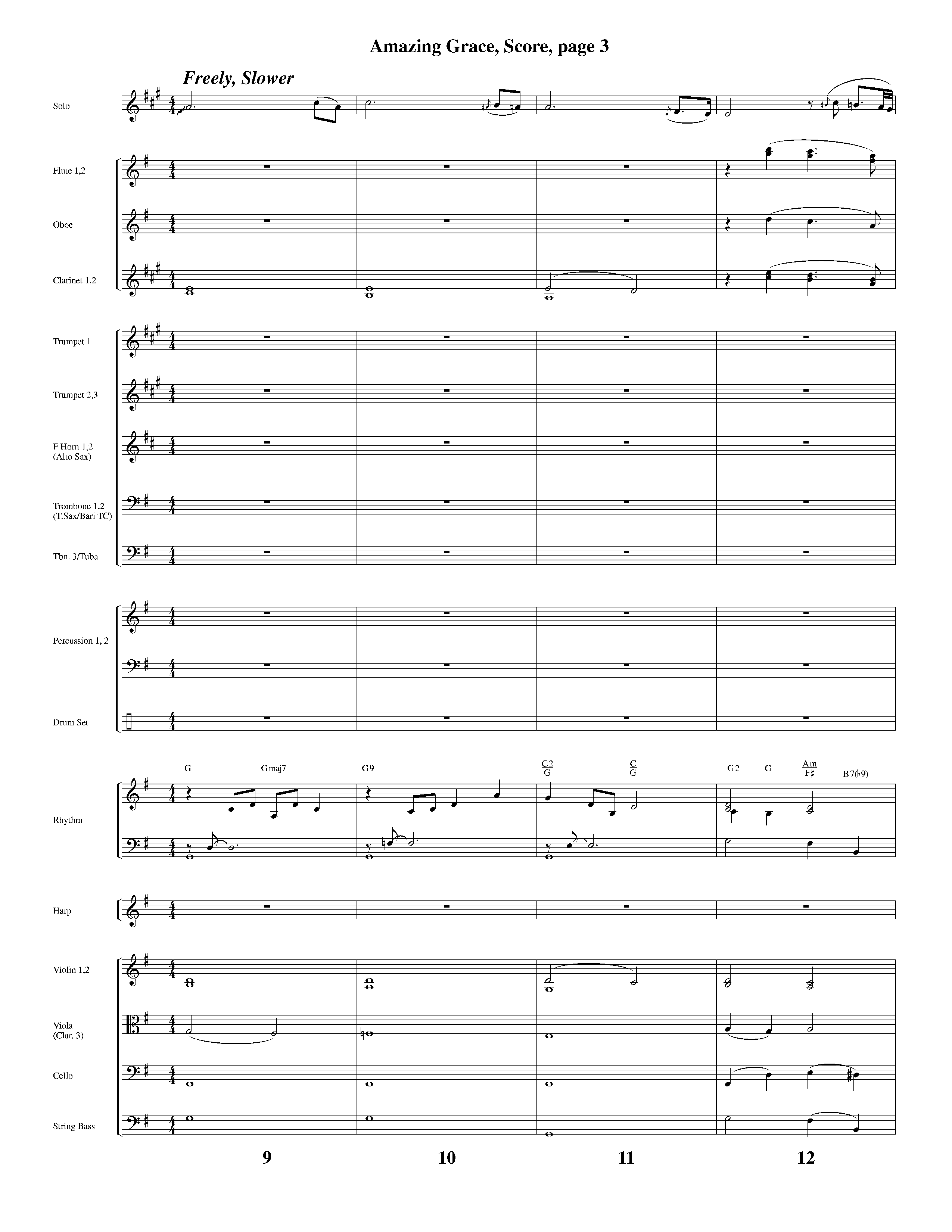Amazing Grace (with Solo Trumpet) (Instrumental) Conductor's Score (Lifeway Worship / Arr. Ed Dickinson)