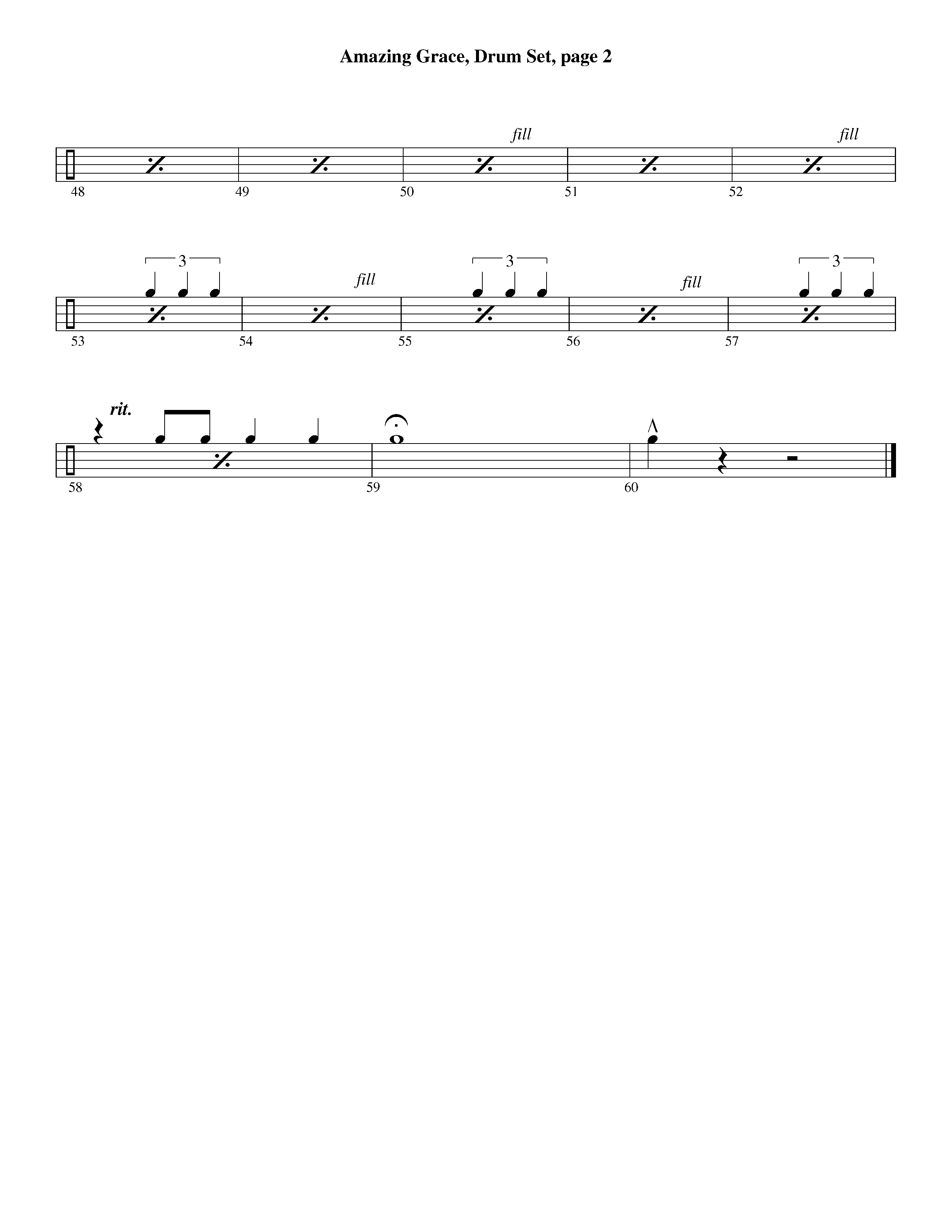 Amazing Grace (with Solo Trumpet) (Instrumental) Drum Set (Lifeway Worship / Arr. Ed Dickinson)