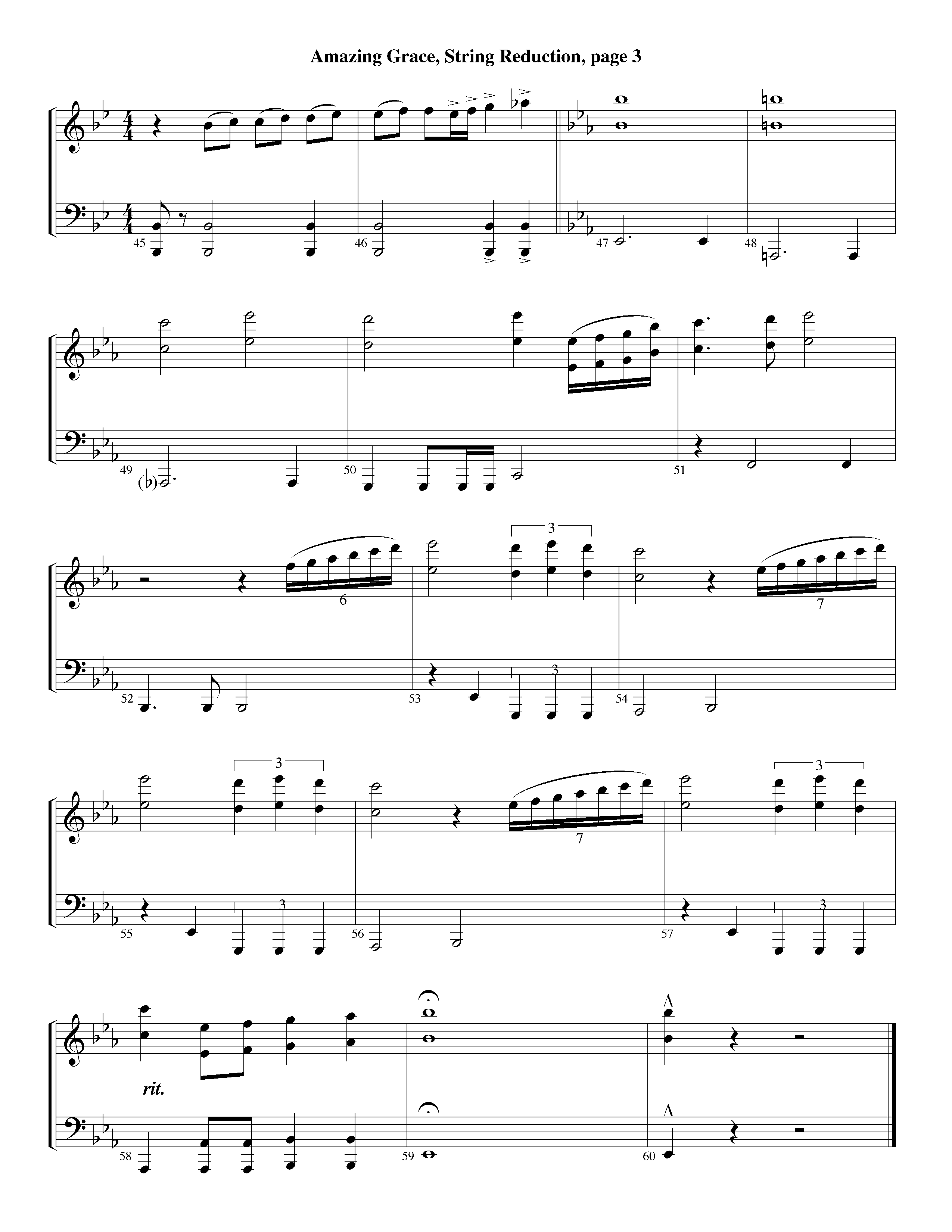 Amazing Grace (with Solo Trumpet) (Instrumental) String Reduction (Lifeway Worship / Arr. Ed Dickinson)