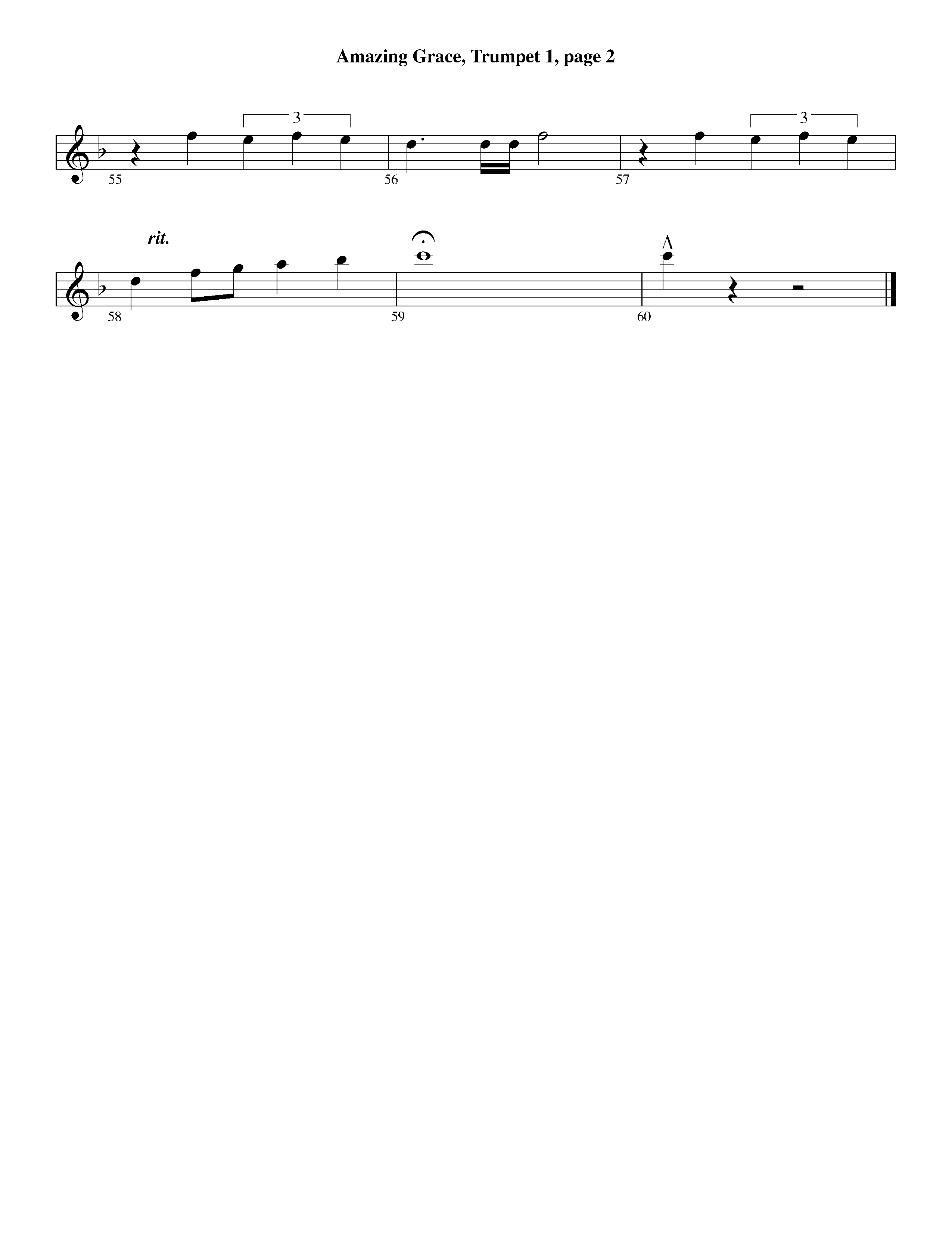 Amazing Grace (with Solo Trumpet) (Instrumental) Trumpet 1 (Lifeway Worship / Arr. Ed Dickinson)