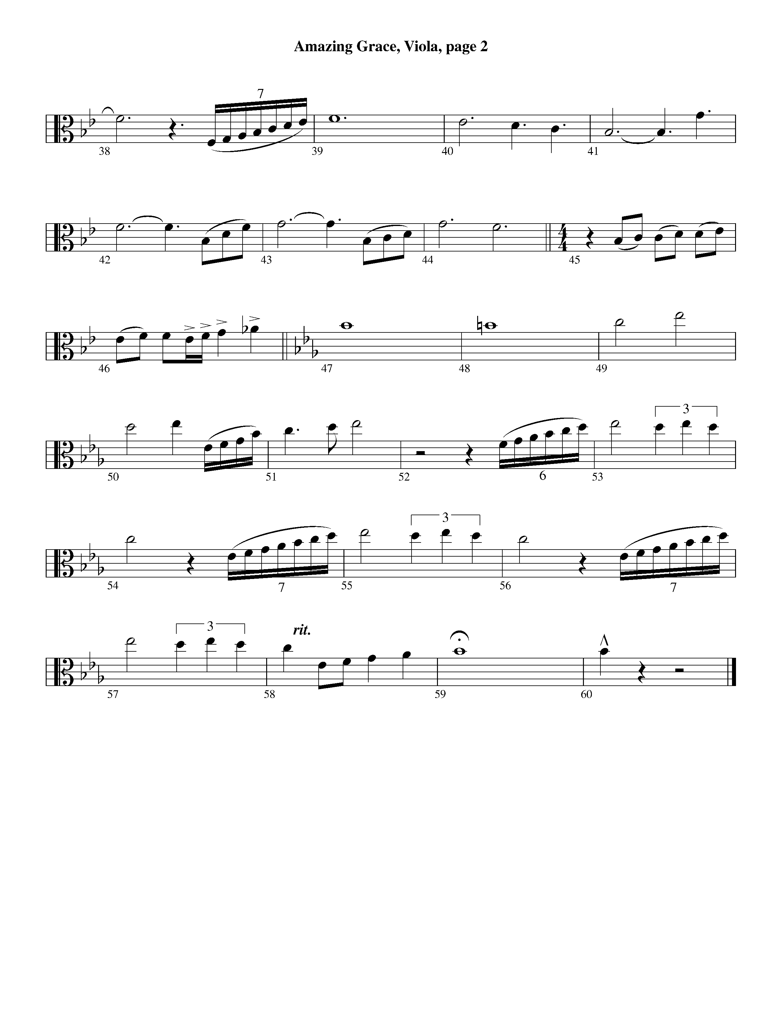 Amazing Grace (with Solo Trumpet) (Instrumental) Viola (Lifeway Worship / Arr. Ed Dickinson)