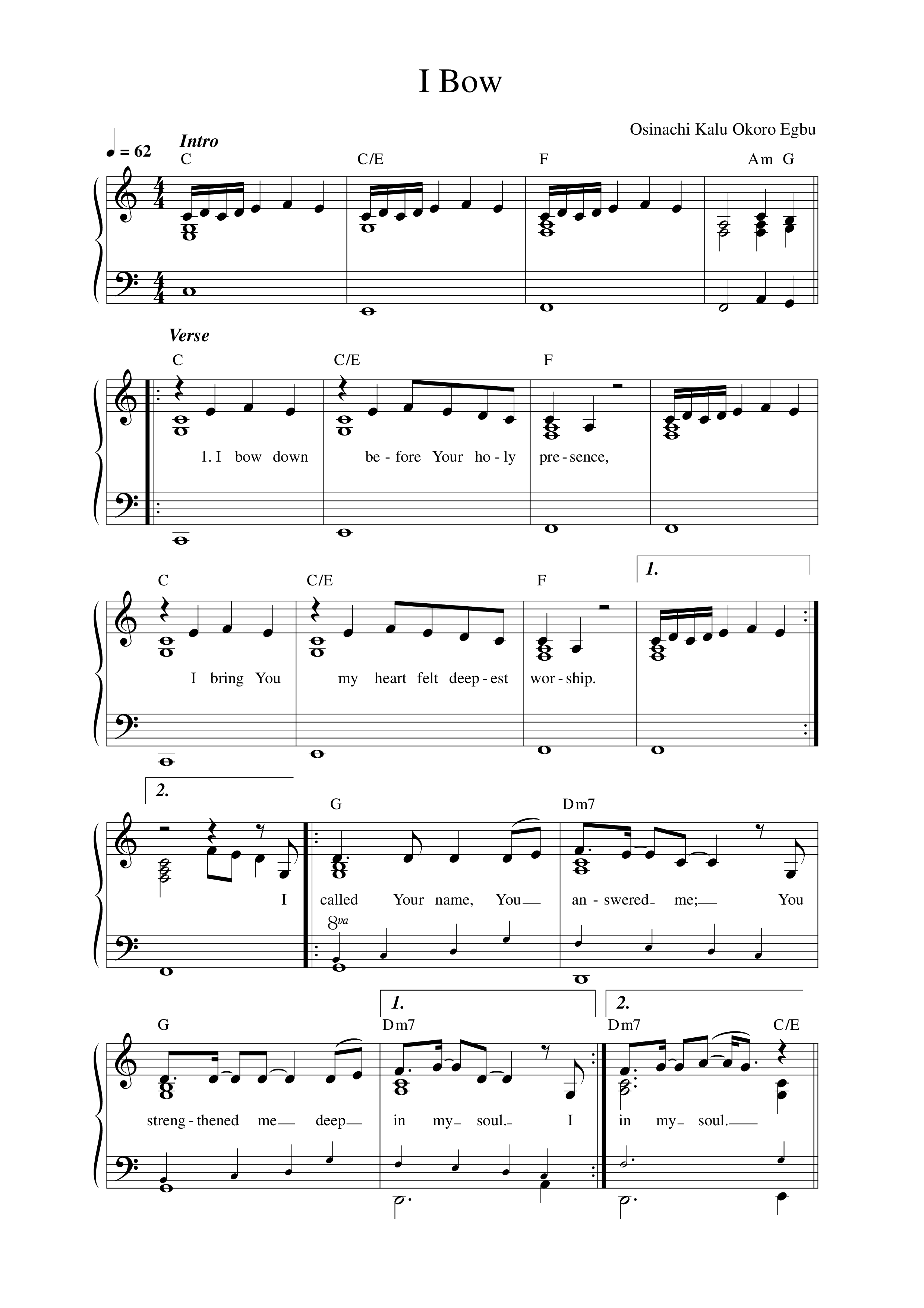 I Bow (Live) Lead Sheet Melody (Sinach)