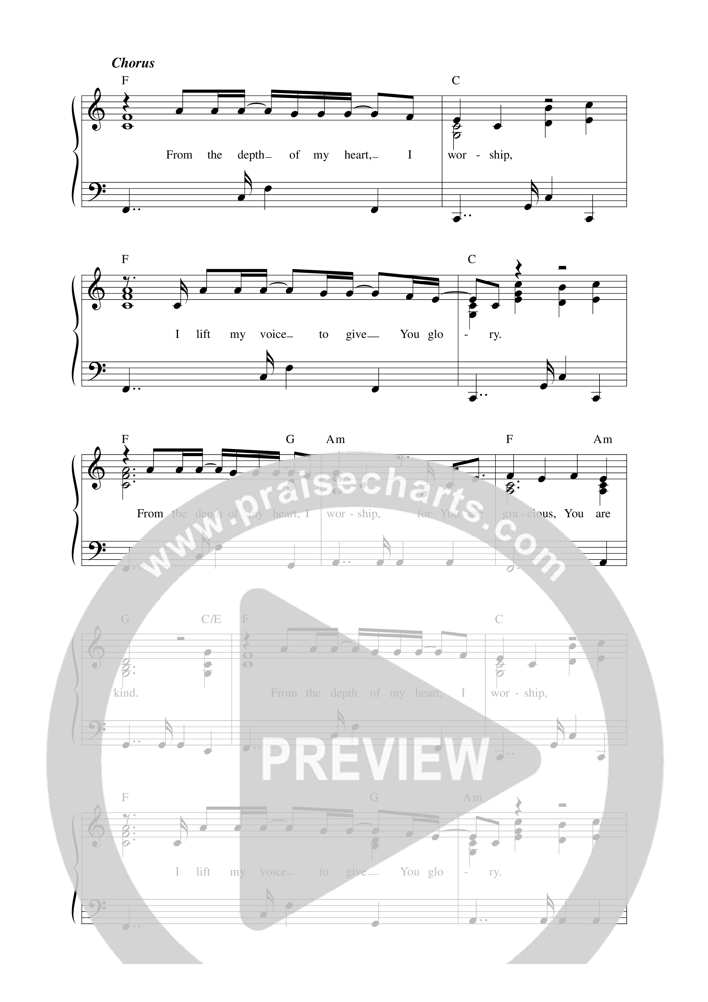 I Bow (Live) Lead Sheet Melody (Sinach)