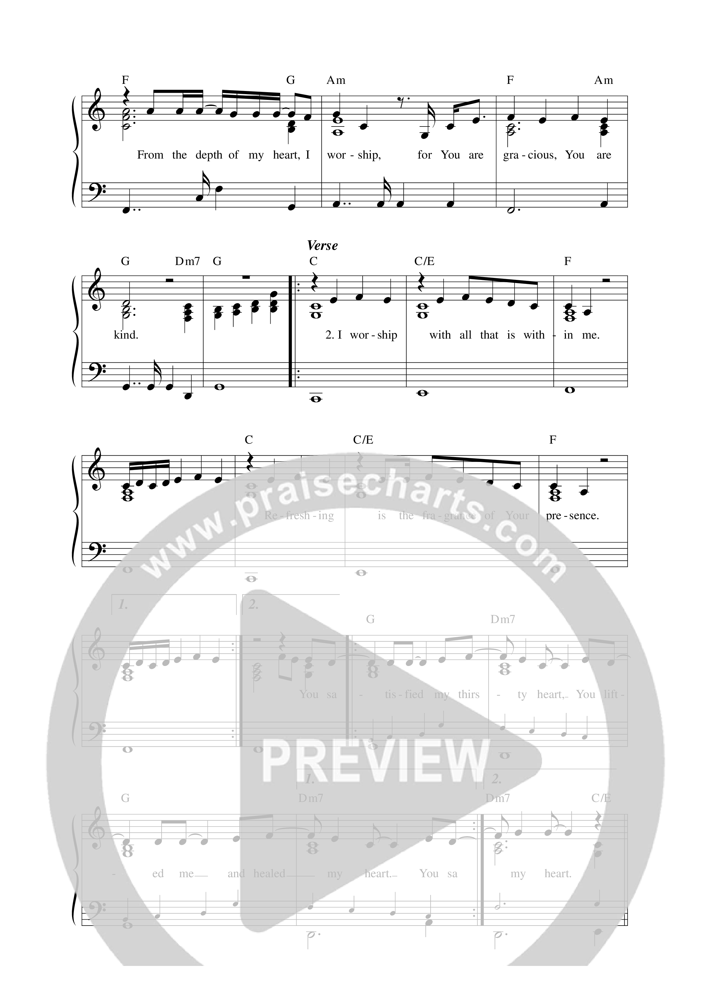 I Bow (Live) Lead Sheet Melody (Sinach)