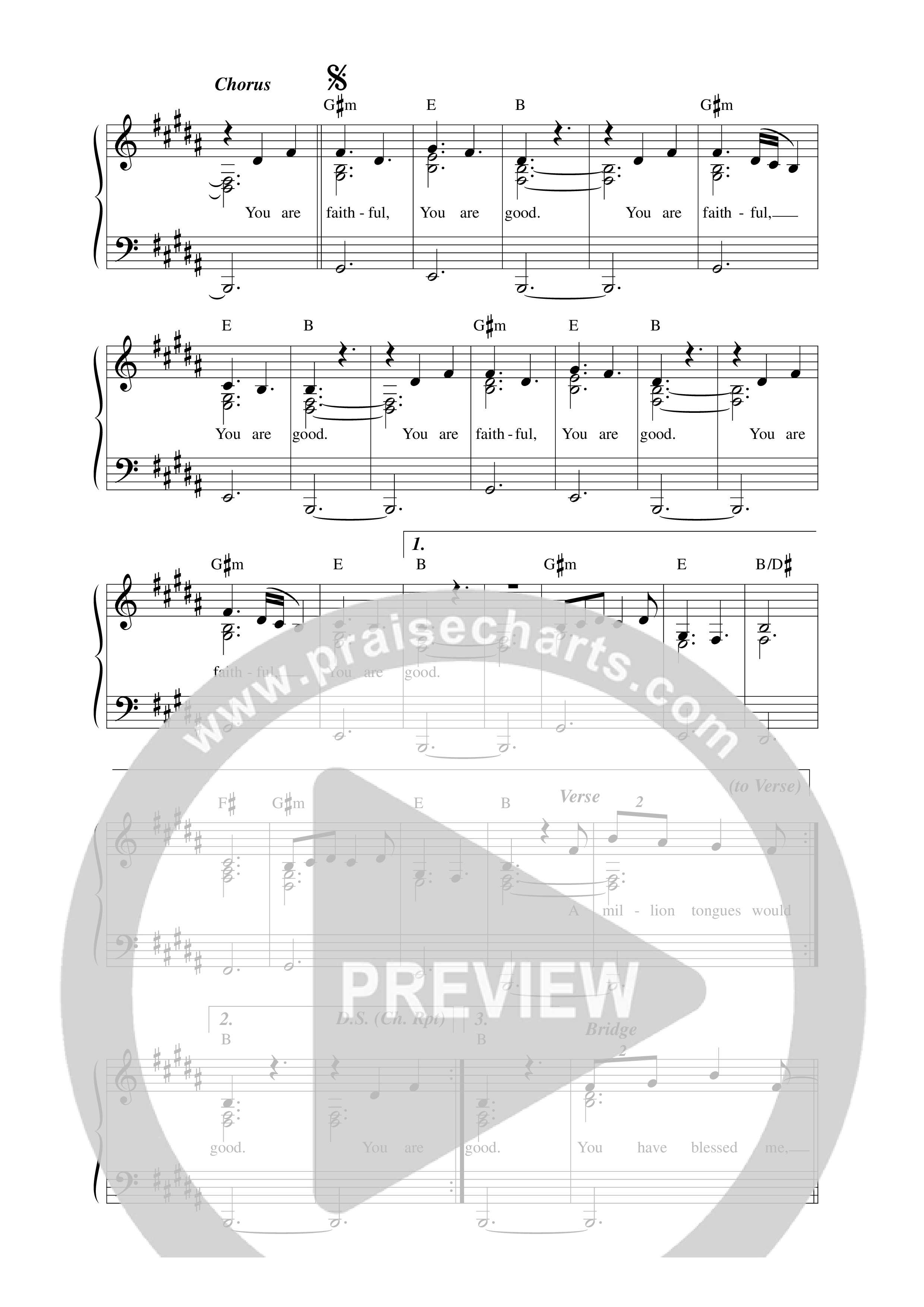 A Million Tongues (Live) Lead Sheet Melody (Sinach)