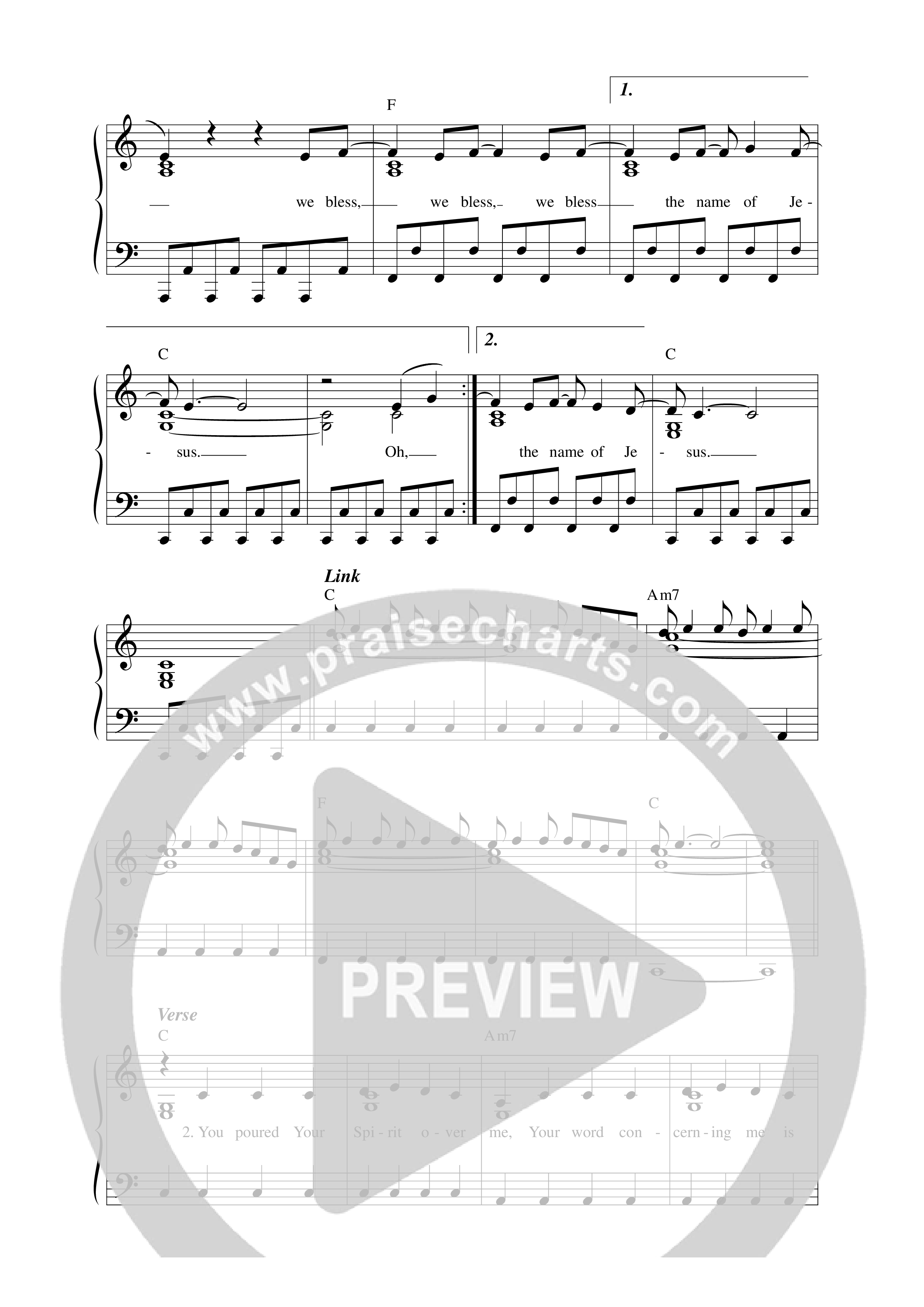 We Bless (Live) Lead Sheet Melody (Sinach / Travis Greene)