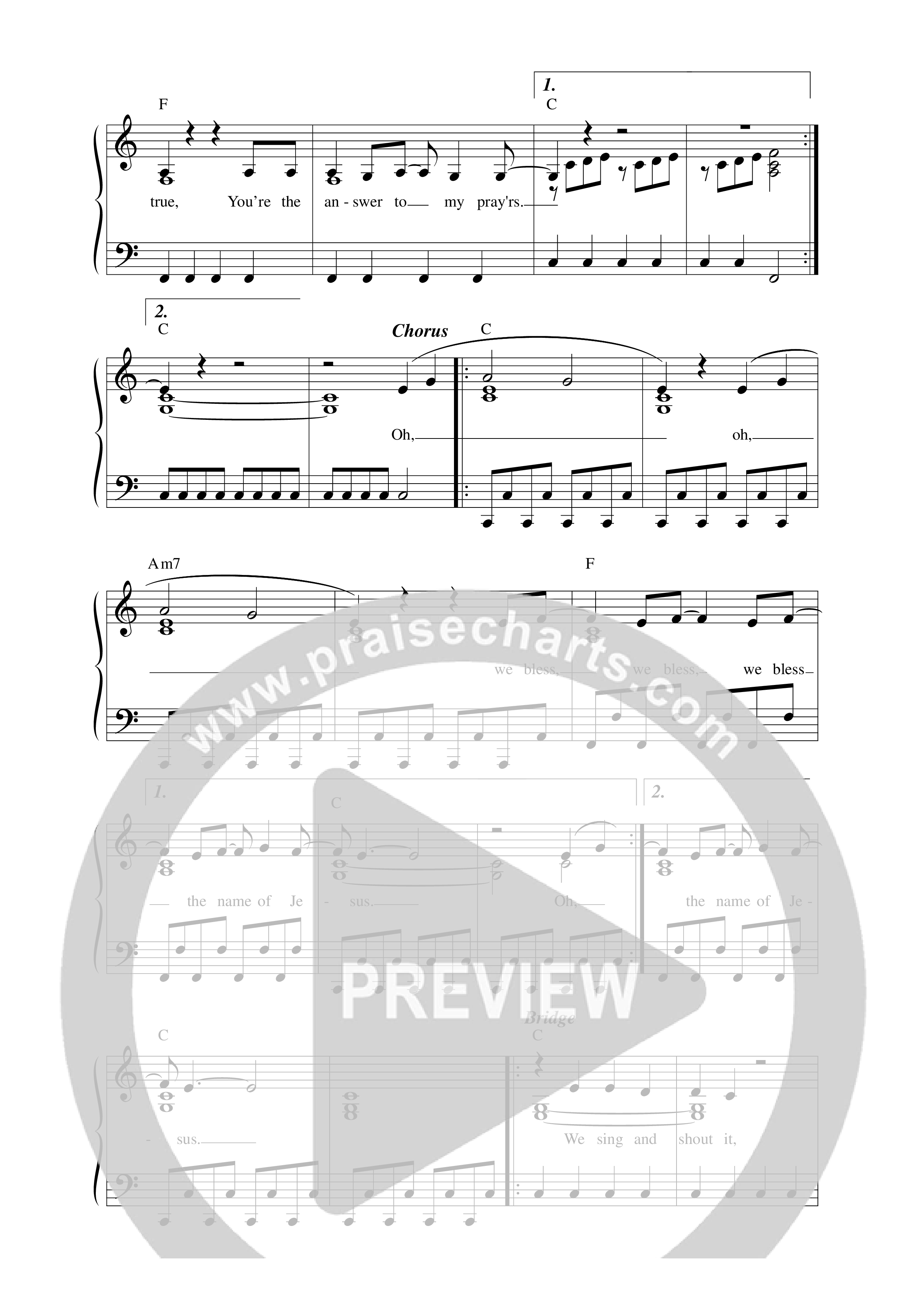 We Bless (Live) Lead Sheet Melody (Sinach / Travis Greene)