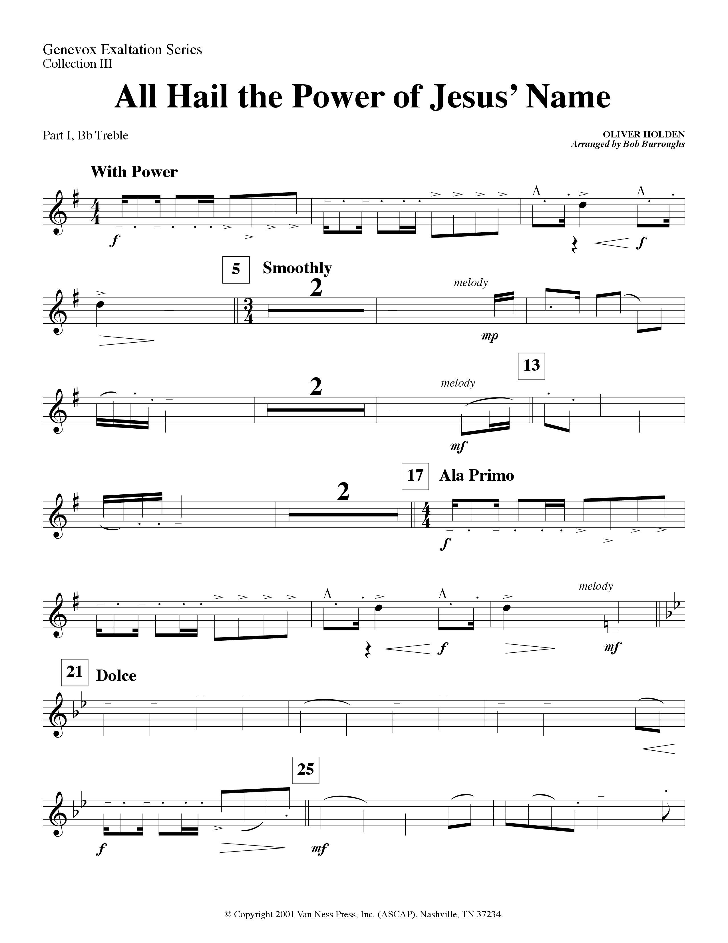 All Hail The Power Of Jesus' Name (Instrumental) Part 1: Bb, C, Eb Treble (Lifeway Worship / Arr. Bob Burroughs)