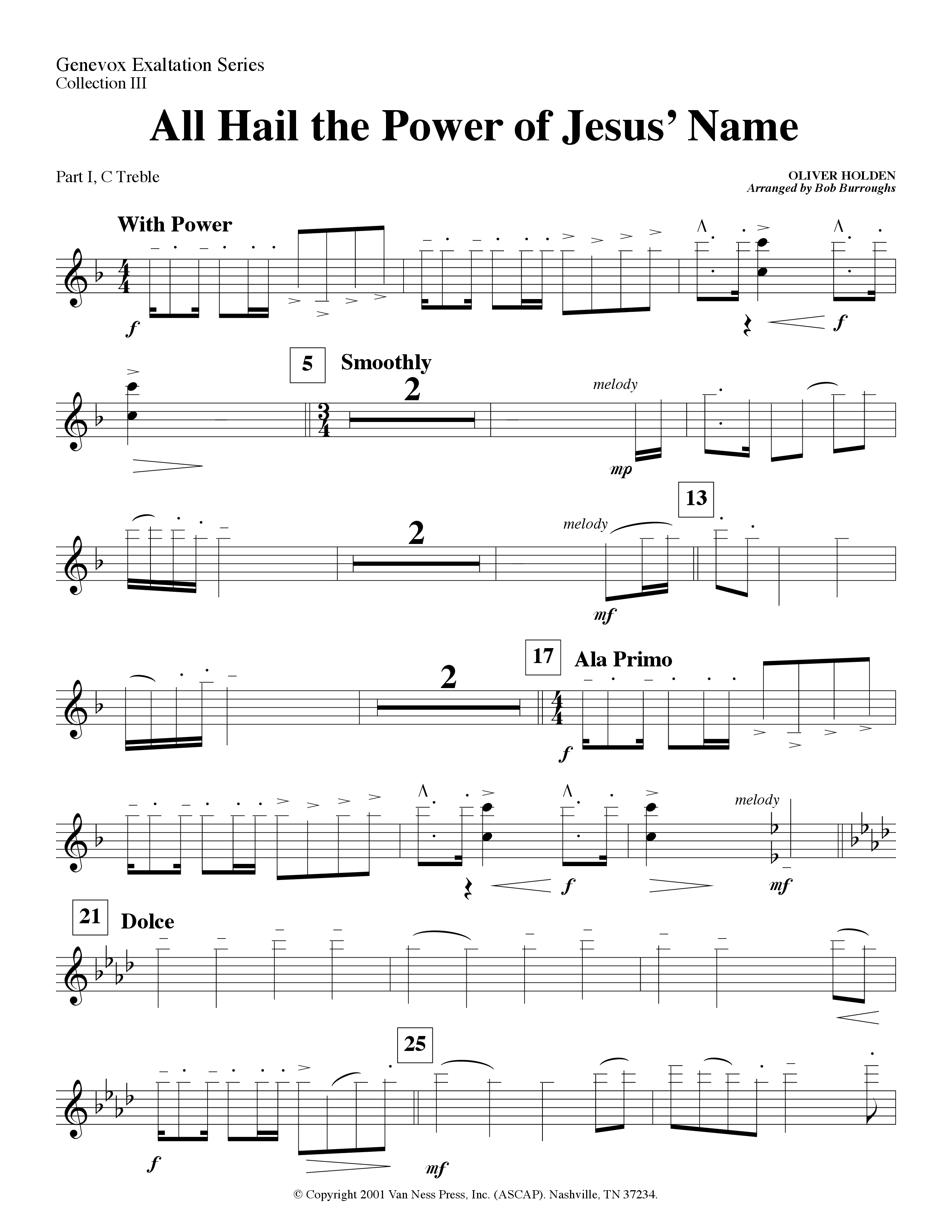All Hail The Power Of Jesus' Name (Instrumental) Part 1: Bb, C, Eb Treble (Lifeway Worship / Arr. Bob Burroughs)