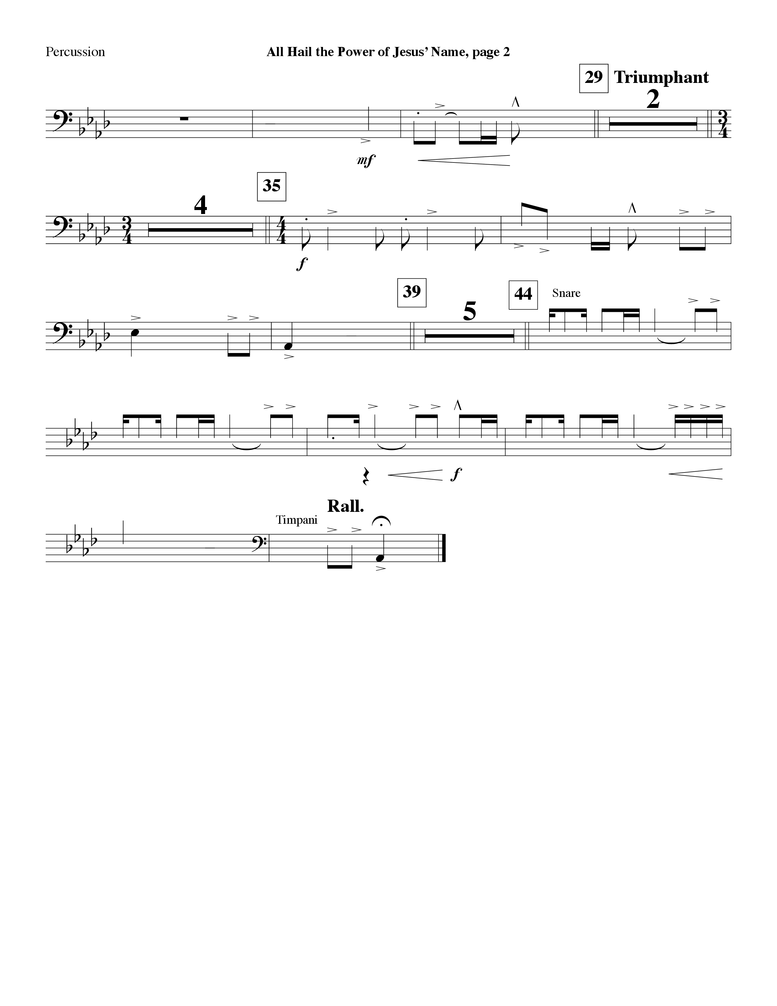 All Hail The Power Of Jesus' Name (Instrumental) Percussion (Lifeway Worship / Arr. Bob Burroughs)