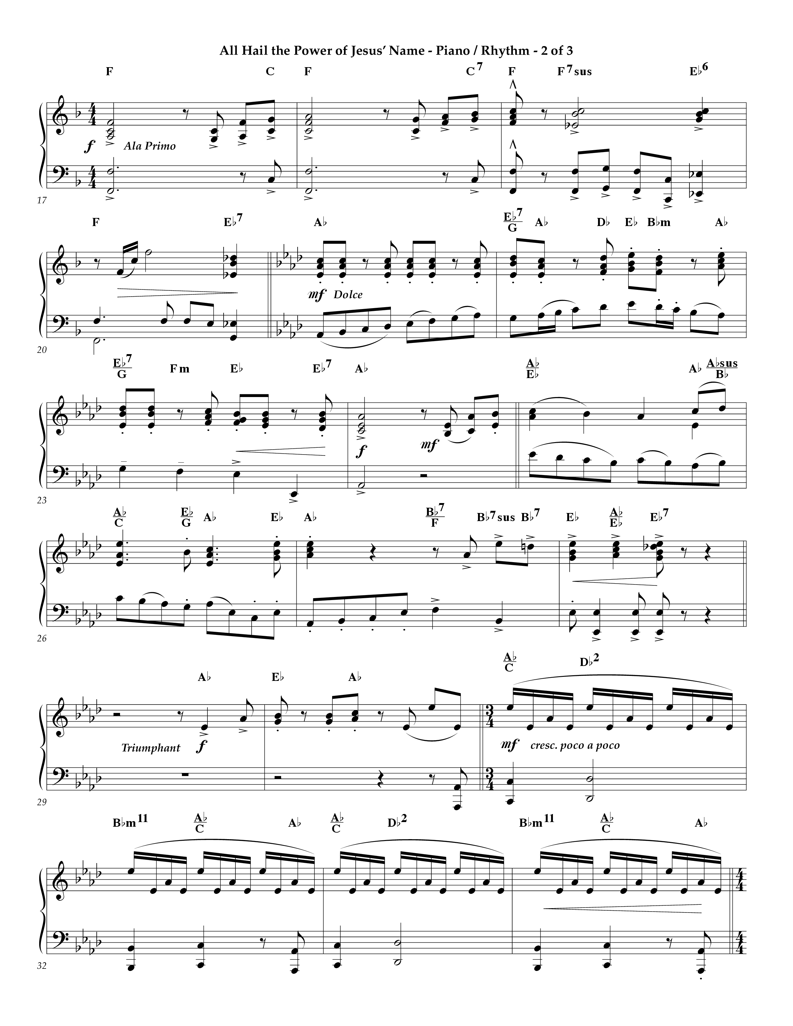 All Hail The Power Of Jesus' Name (Instrumental) Piano Sheet (Lifeway Worship / Arr. Bob Burroughs)