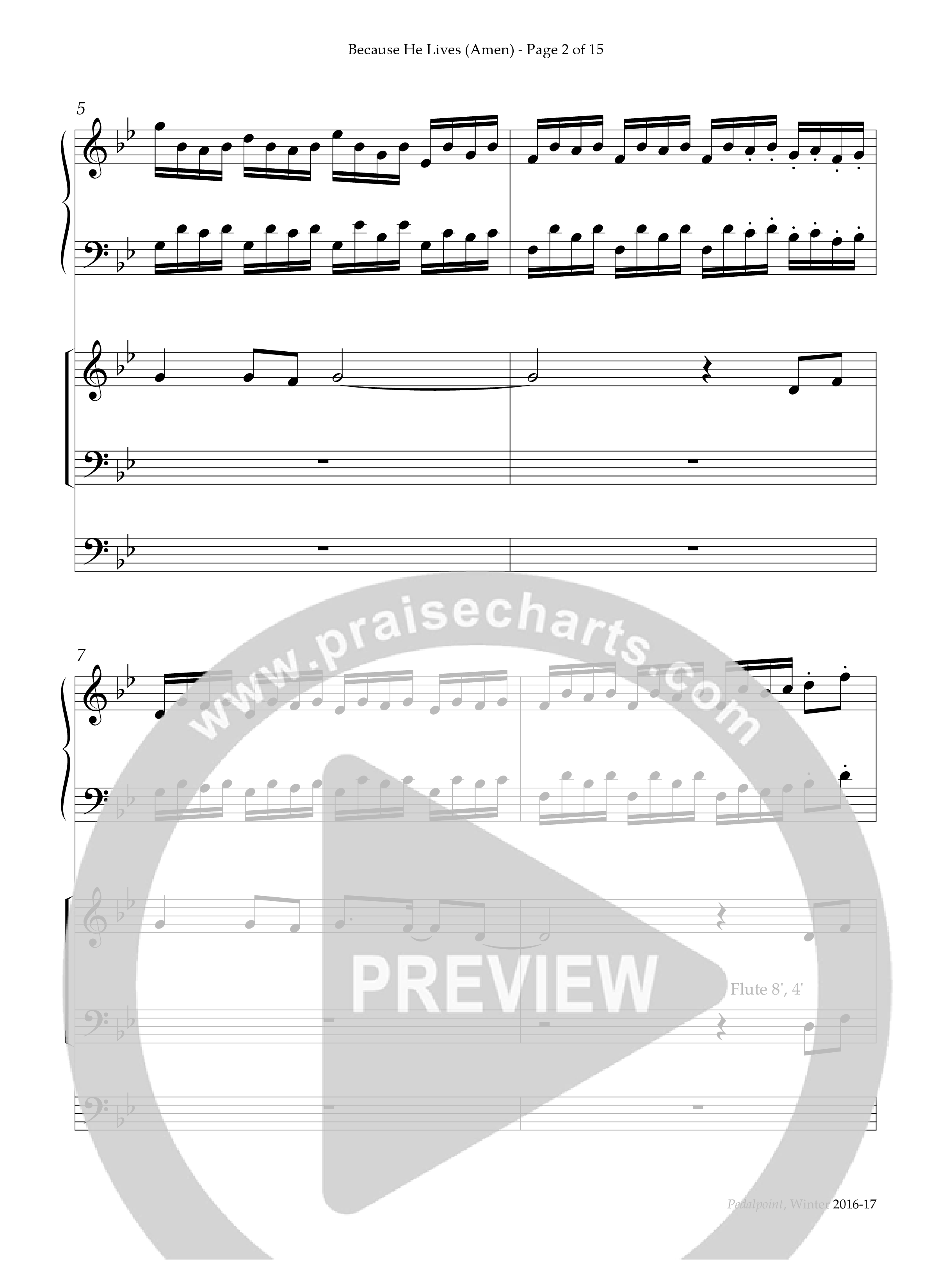 Because He Lives (Amen) (Instrumental) Piano-Organ (Lifeway Worship / Arr. Phillip Keveren)