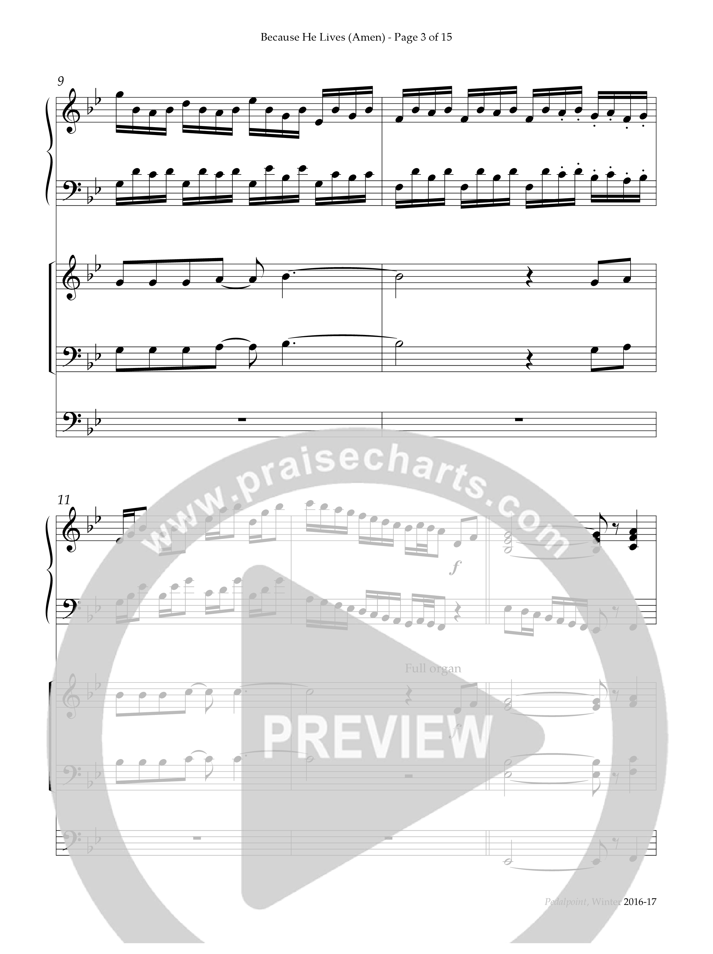 Because He Lives (Amen) (Instrumental) Piano-Organ (Lifeway Worship / Arr. Phillip Keveren)