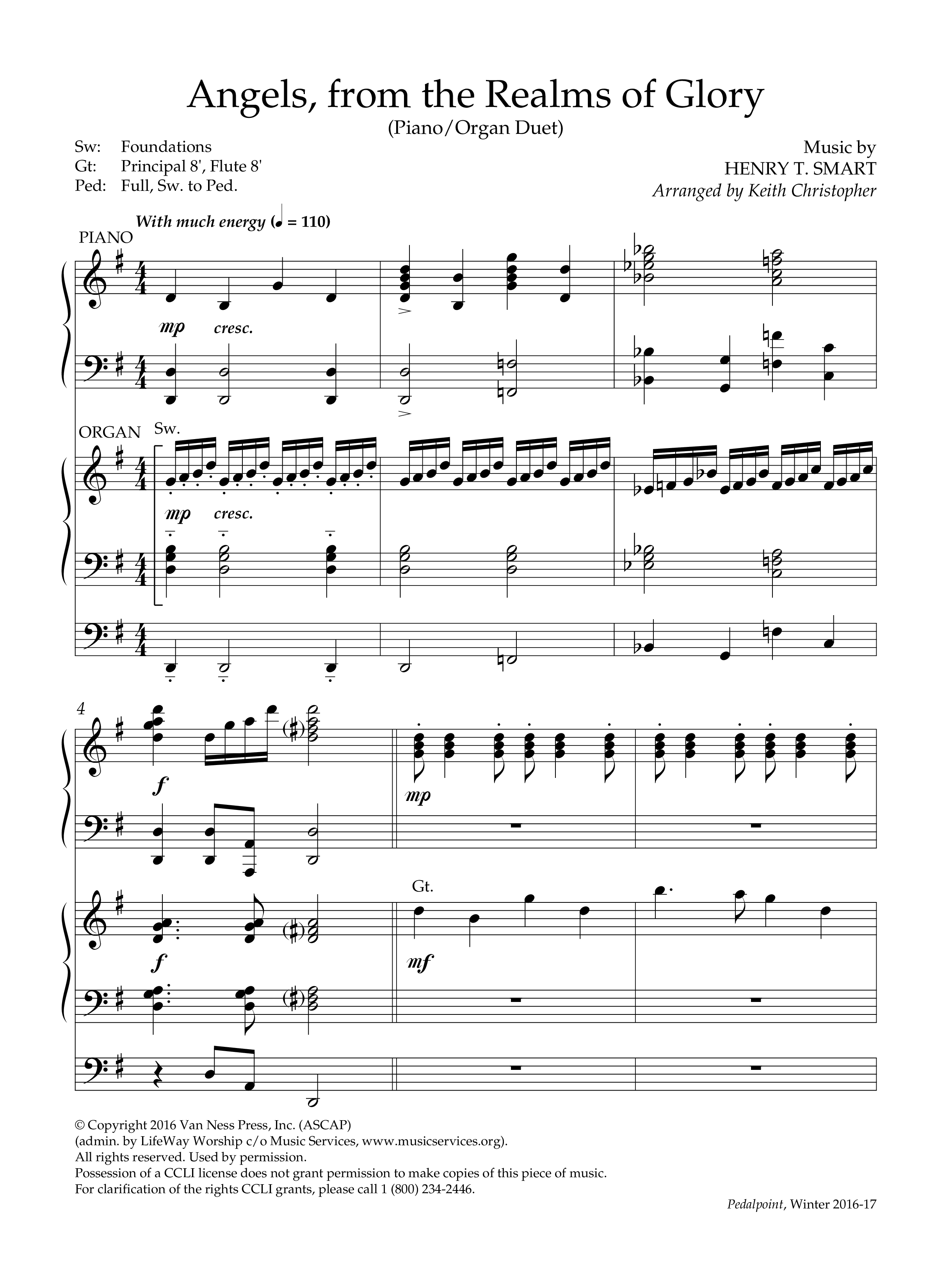 Angels From The Realms Of Glory (Instrumental) Piano-Organ (Lifeway Worship / Arr. Keith Christopher)