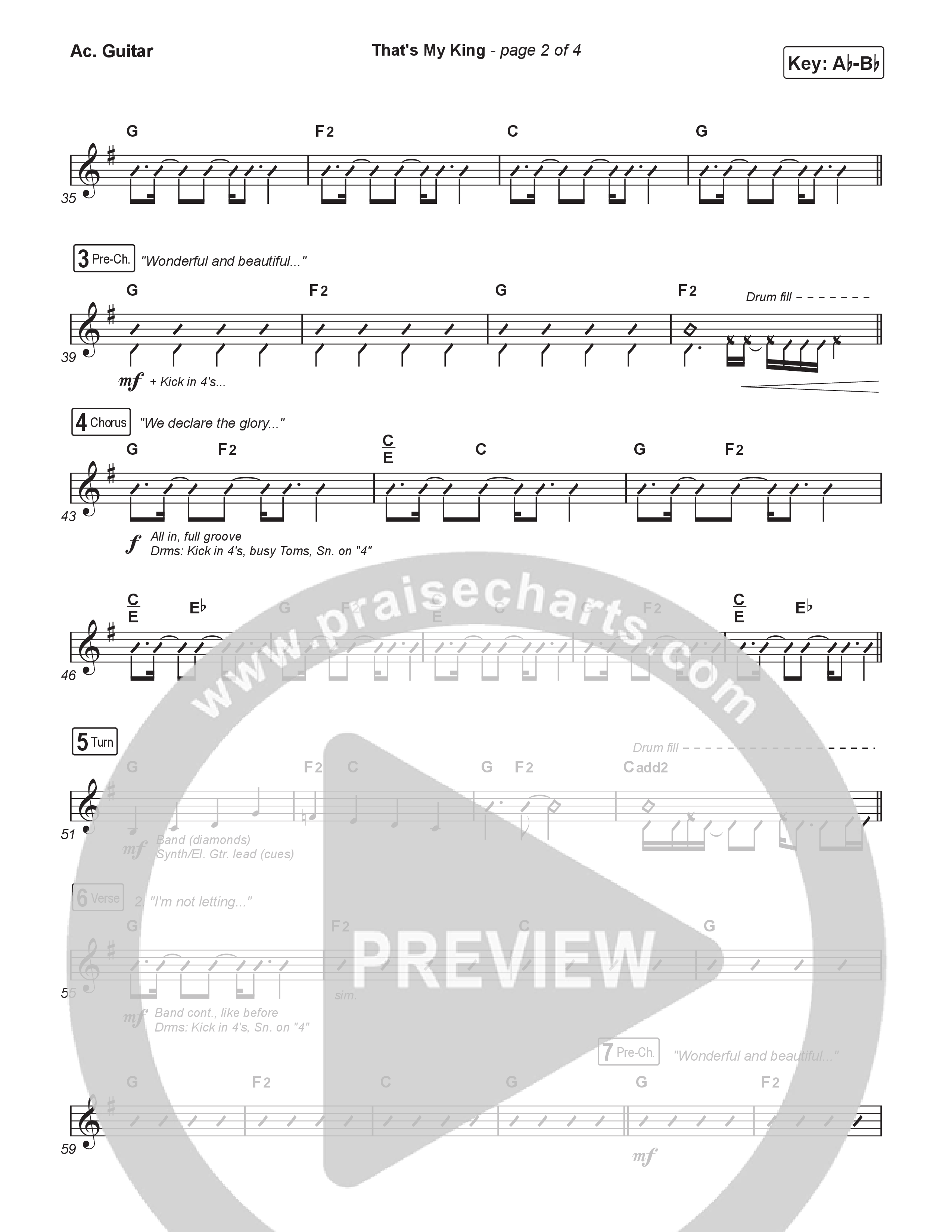 That's My King (Choral/SATB) Acoustic Guitar (Cheryl Stark / Arr. Travis Cottrell / Orch. Mason Brown)