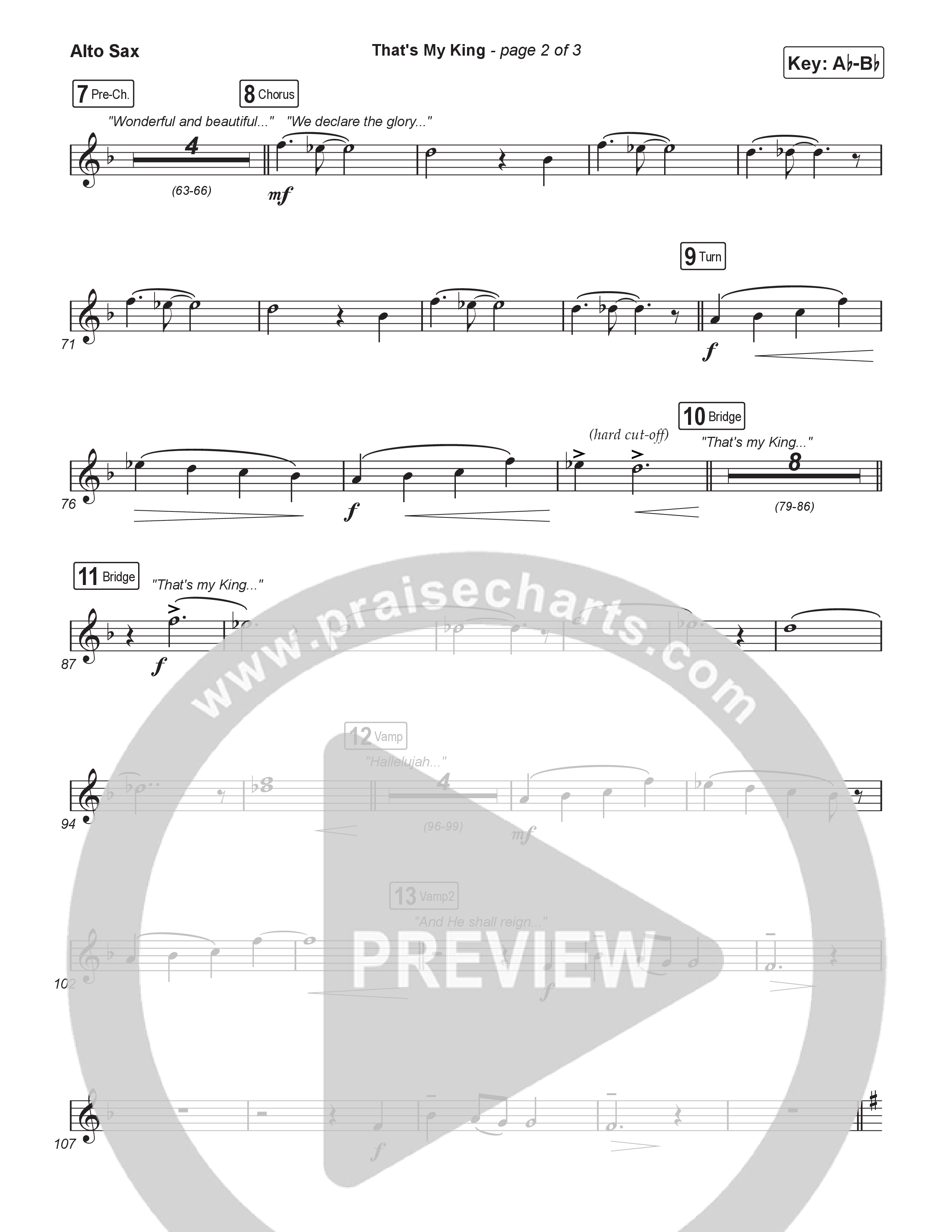 That's My King (Choral/SATB) Sax Pack (Cheryl Stark / Arr. Travis Cottrell / Orch. Mason Brown)