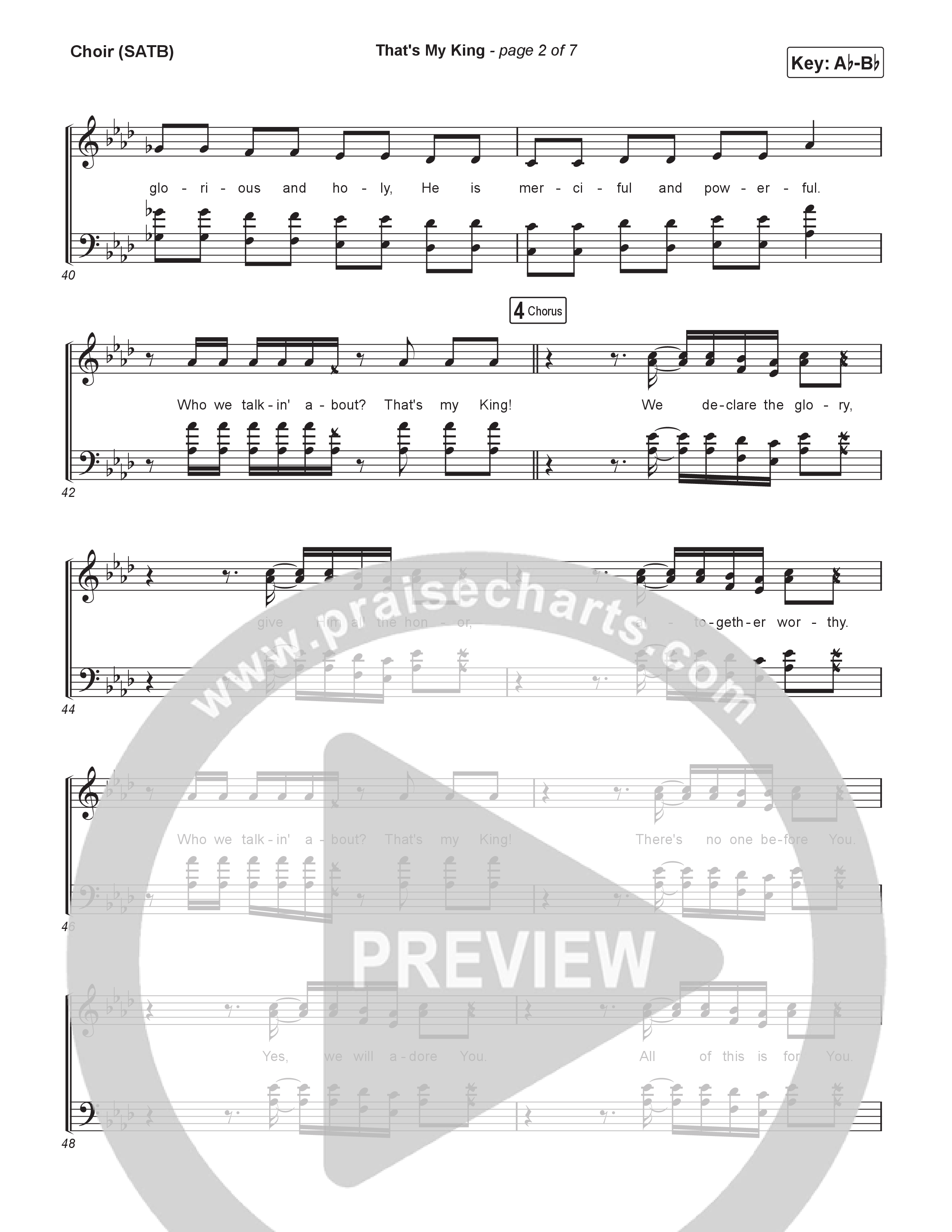 That's My King (Choral/SATB) Choir Sheet (SATB) (Cheryl Stark / Arr. Travis Cottrell / Orch. Mason Brown)