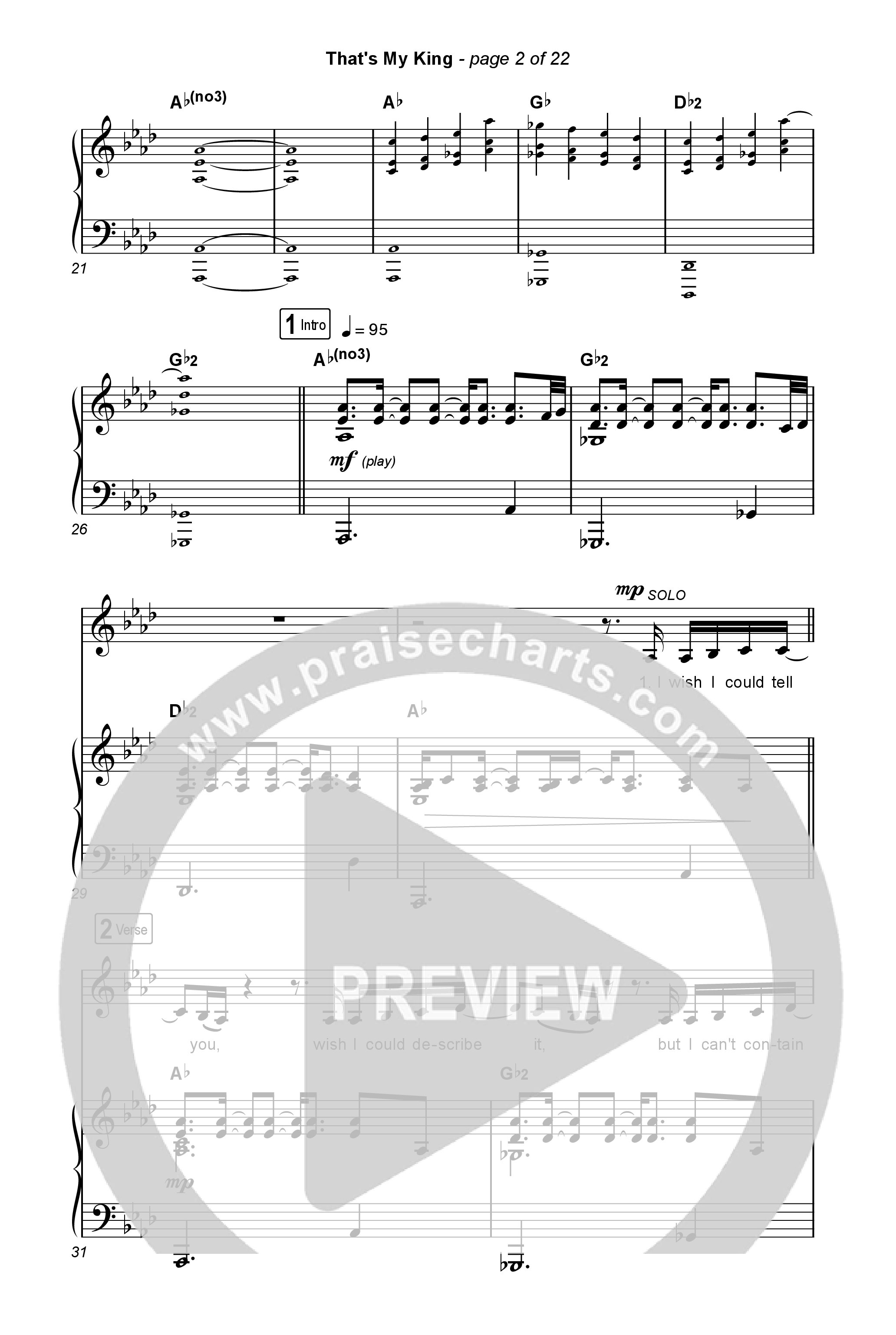 That's My King (Choral/SATB) Octavo (SATB & Pno) (Cheryl Stark / Arr. Travis Cottrell / Orch. Mason Brown)