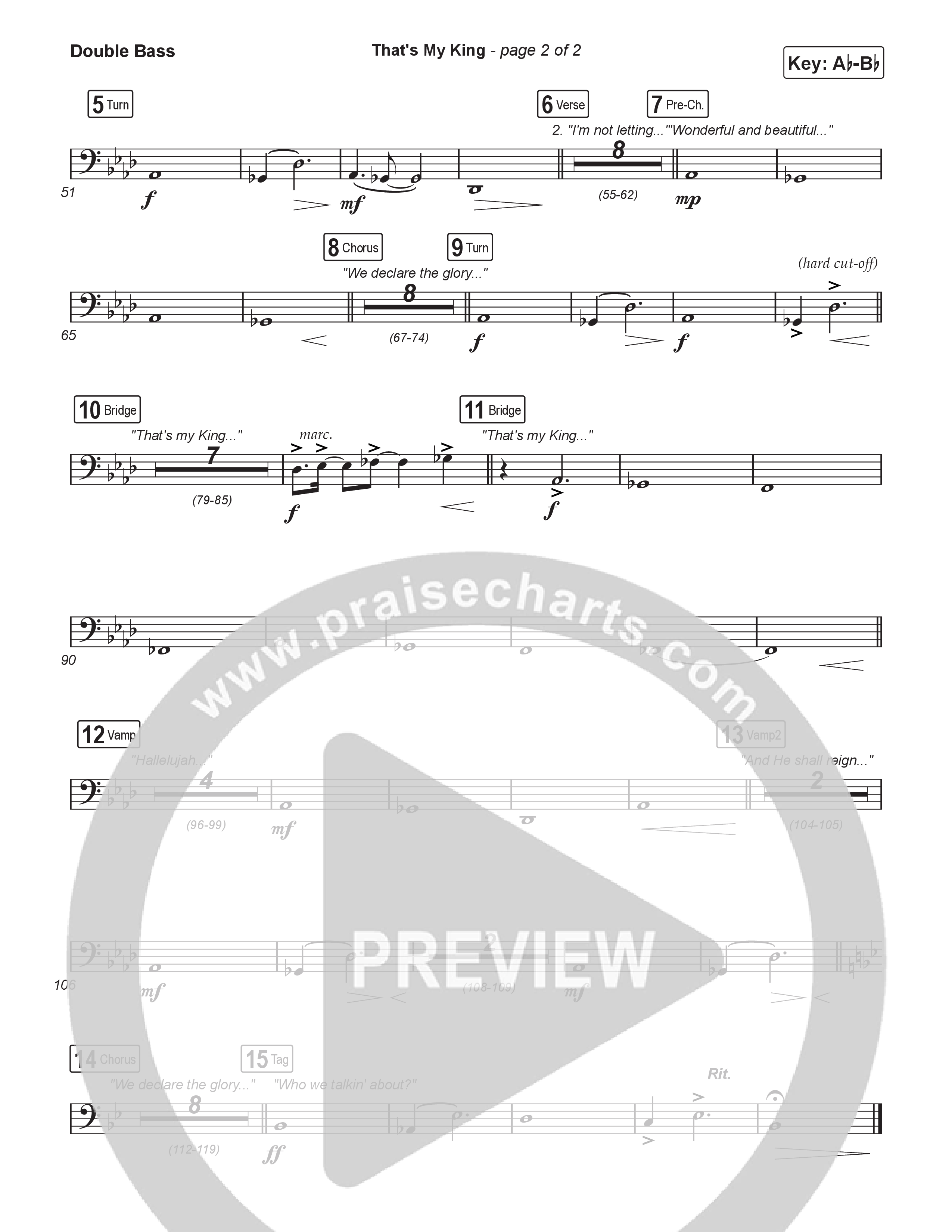 That's My King (Choral/SATB) String Bass (Cheryl Stark / Arr. Travis Cottrell / Orch. Mason Brown)