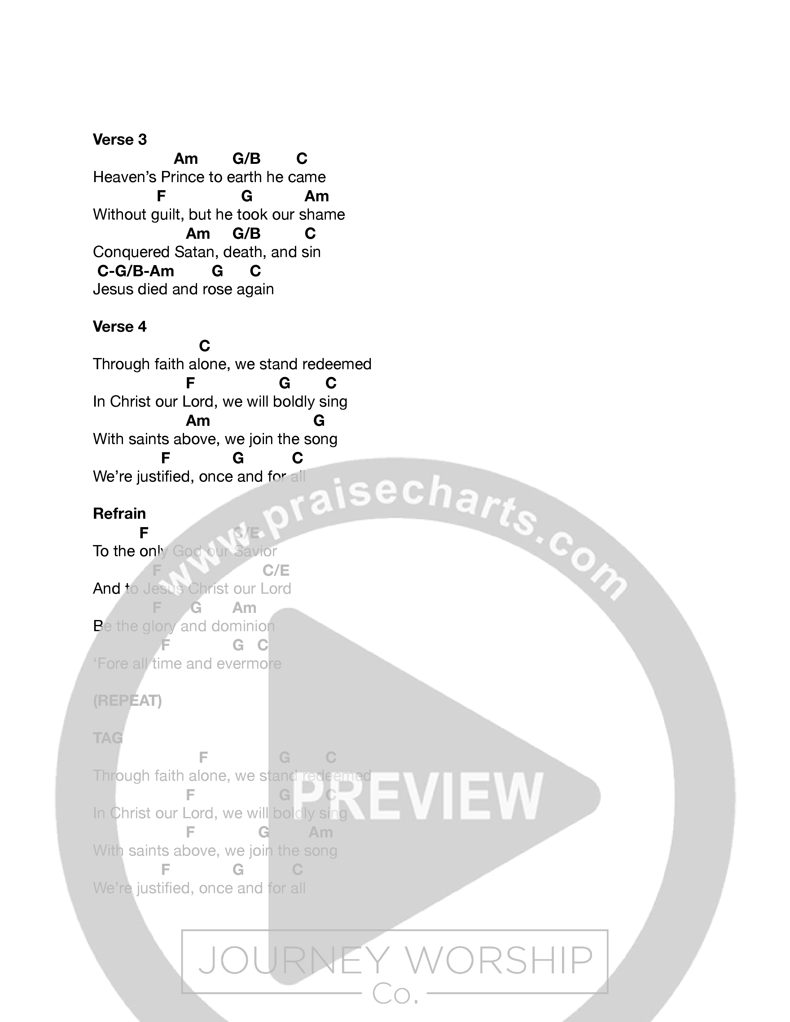 Once And For All (Green Room Sessions) Chord Chart (Journey Worship Co)