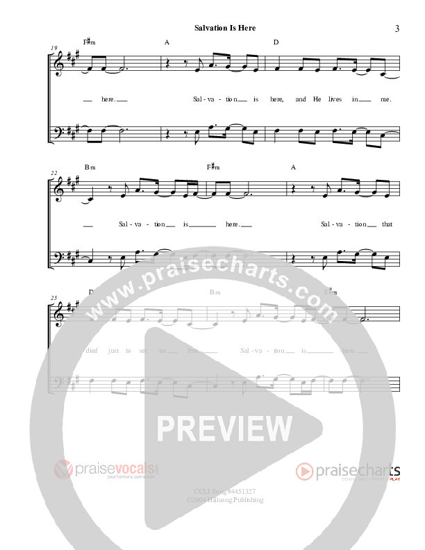 Salvation Is Here Lead Sheet (PraiseVocals)