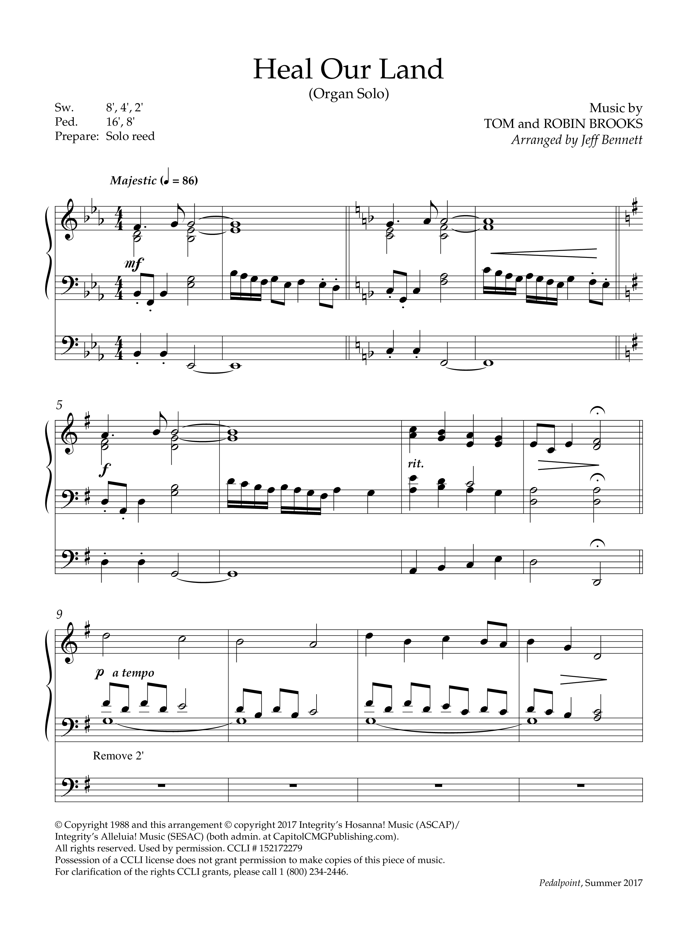 Heal Our Land (Instrumental) Organ (Lifeway Worship / Arr. Jeff Bennett)