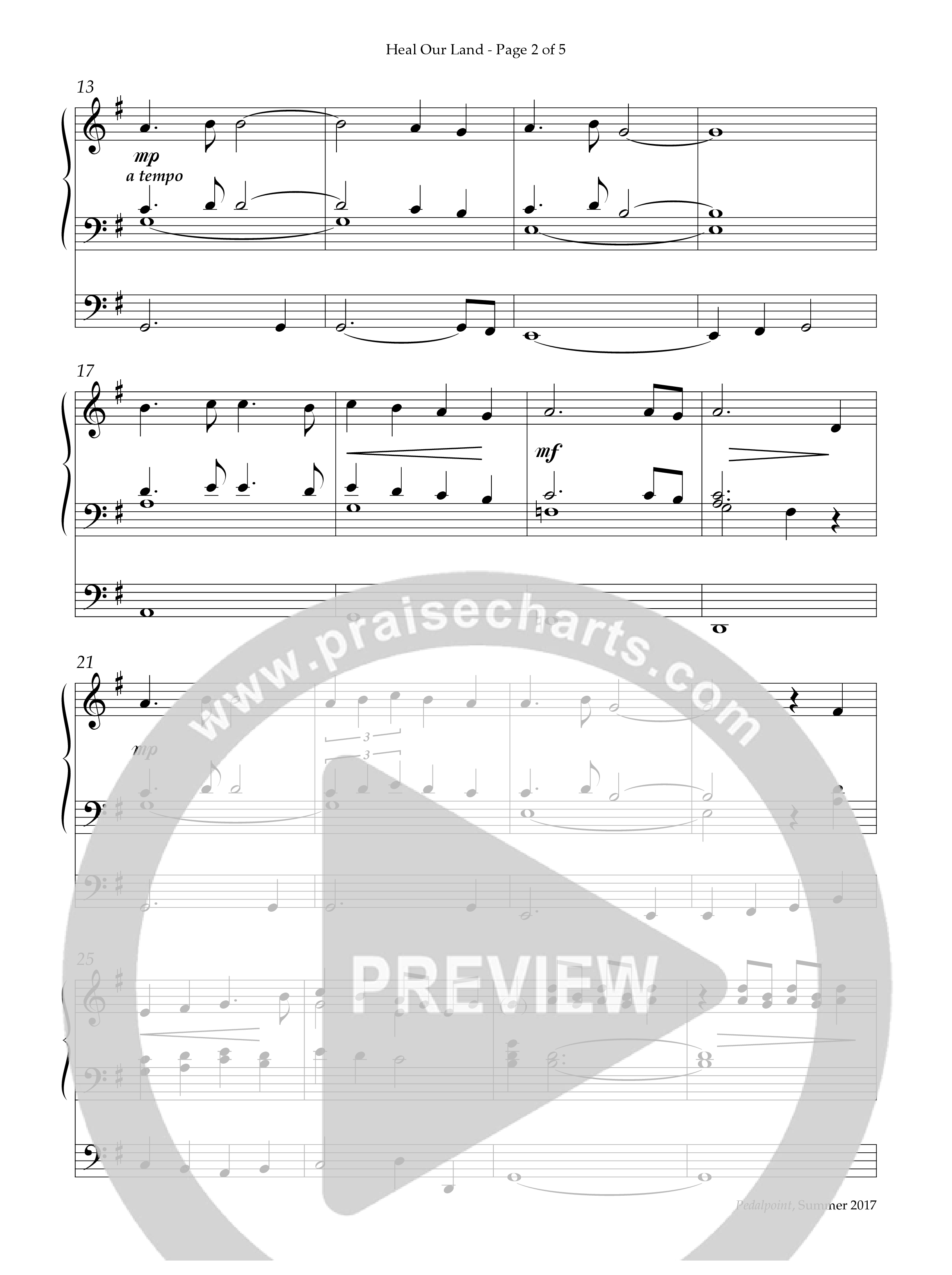 Heal Our Land (Instrumental) Organ (Lifeway Worship / Arr. Jeff Bennett)