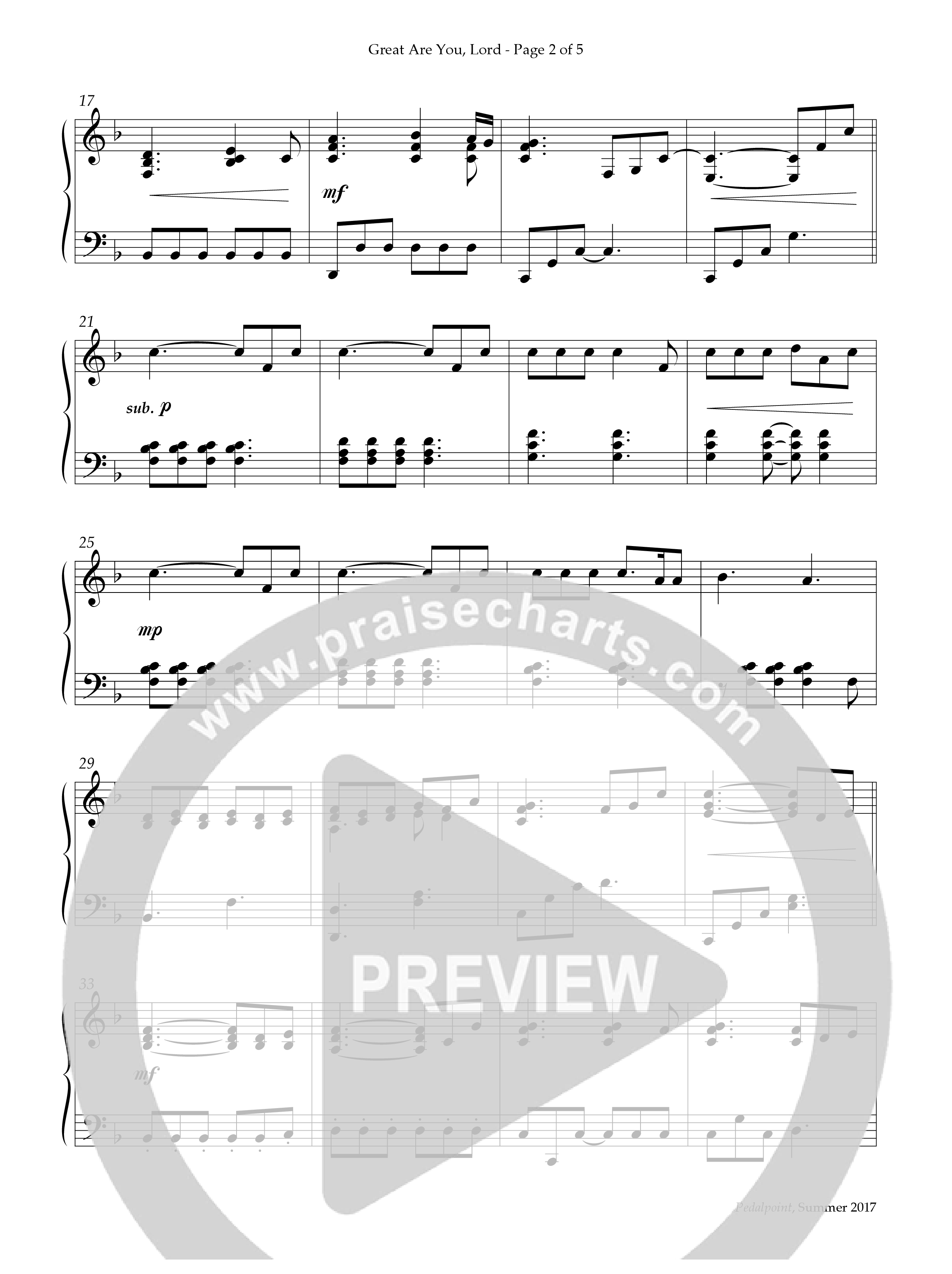 Great Are You Lord (Instrumental) Piano Solo (Lifeway Worship / Arr. Michael Ware)