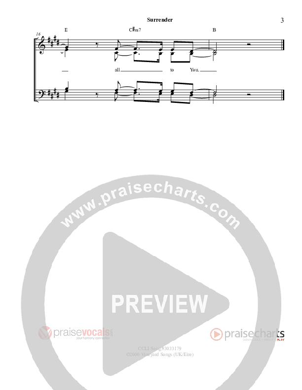 Surrender Lead Sheet (PraiseVocals)