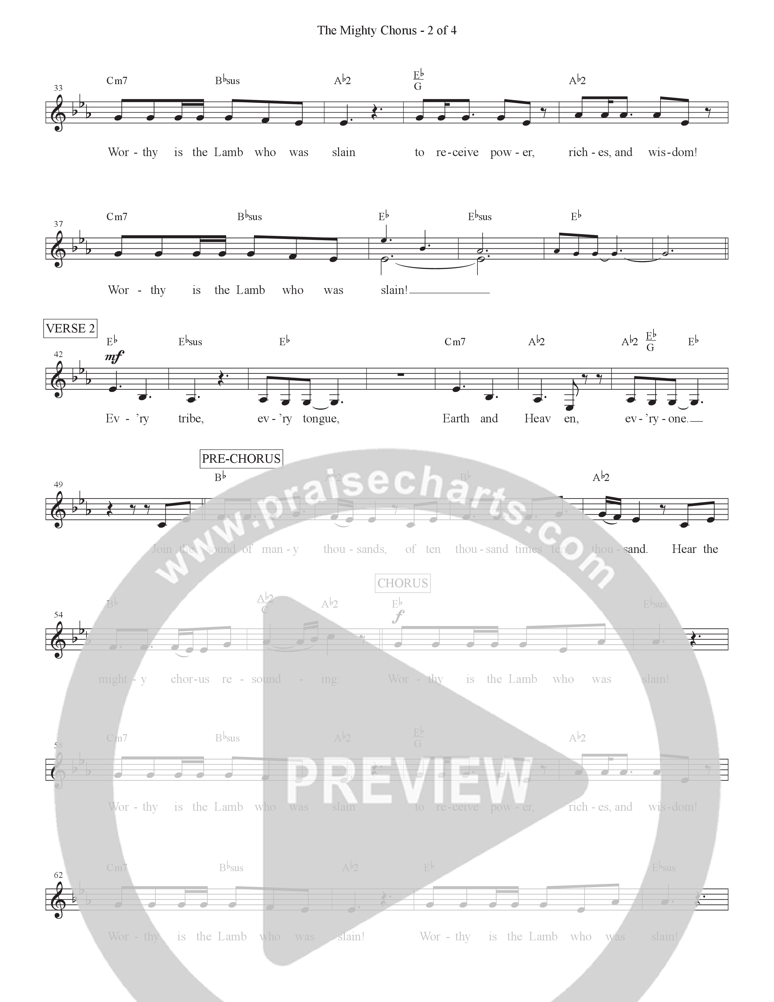 The Mighty Chorus (Live) Lead Sheet Melody (David & Nicole Binion)