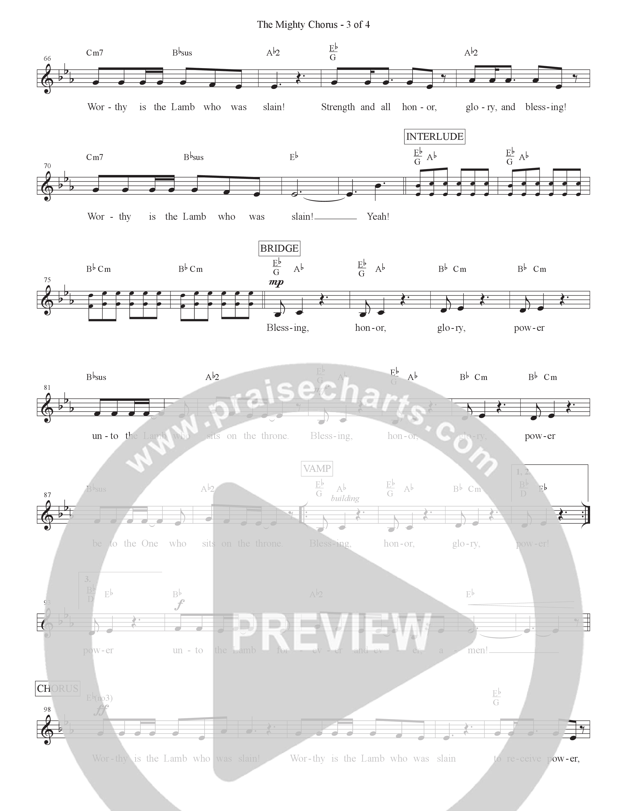 The Mighty Chorus (Live) Lead Sheet Melody (David & Nicole Binion)