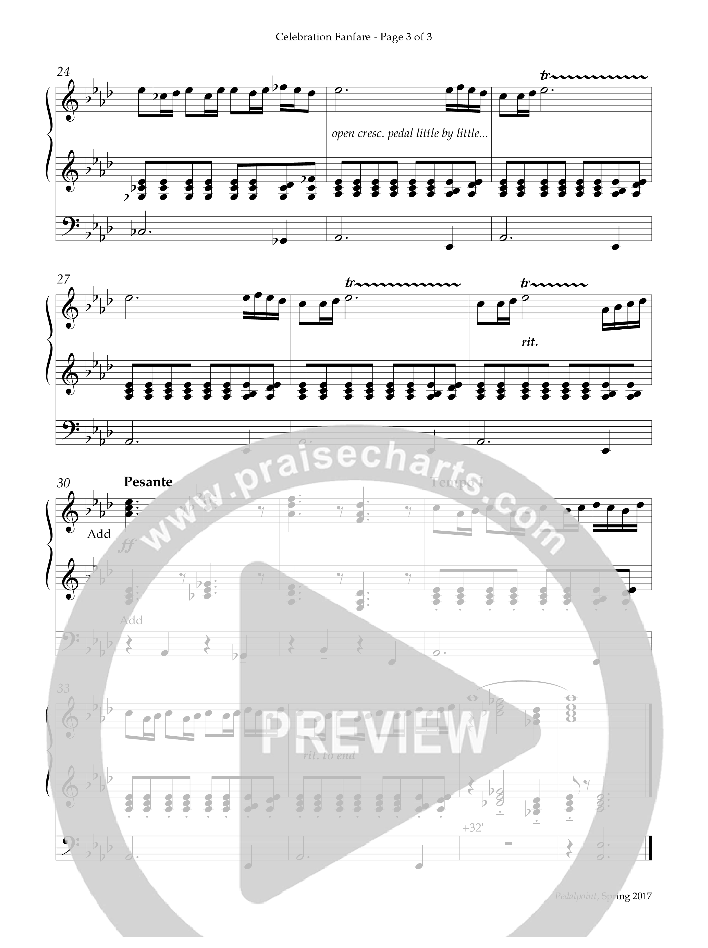 Celebration Fanfare (Instrumental) Organ (Lifeway Worship / Arr. Keith Christopher)