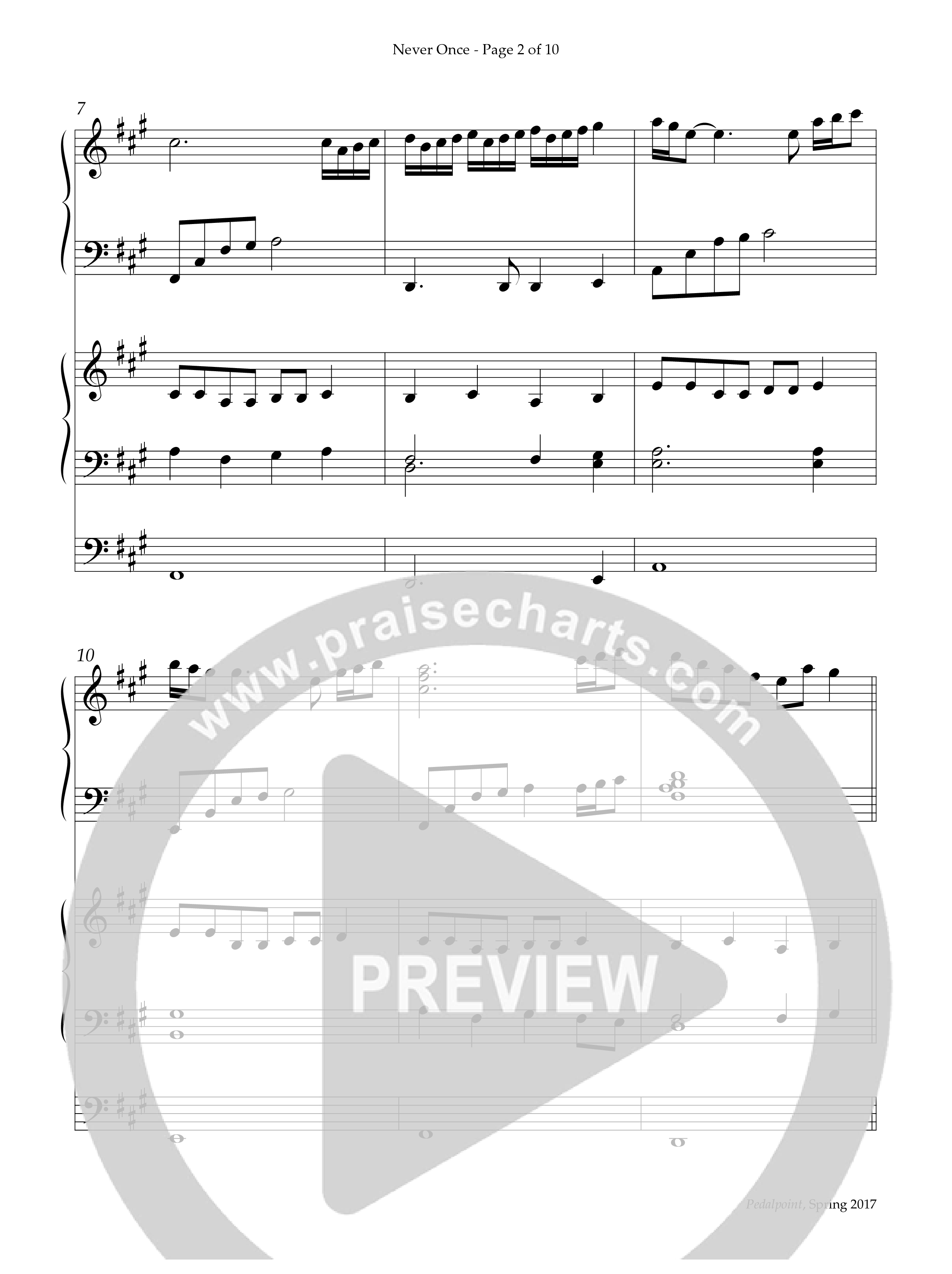 Never Once (Instrumental) Piano-Organ (Lifeway Worship / Arr. Jeffery Bennett)