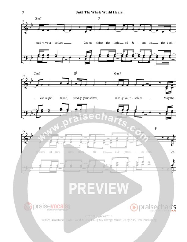 Until The Whole World Hears Lead Sheet (PraiseVocals)