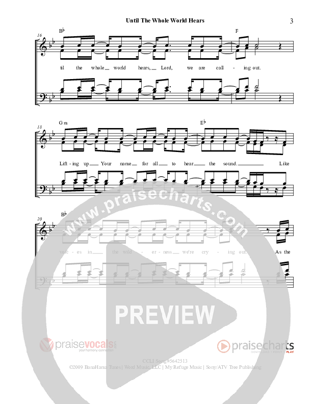 Until The Whole World Hears Lead Sheet (PraiseVocals)