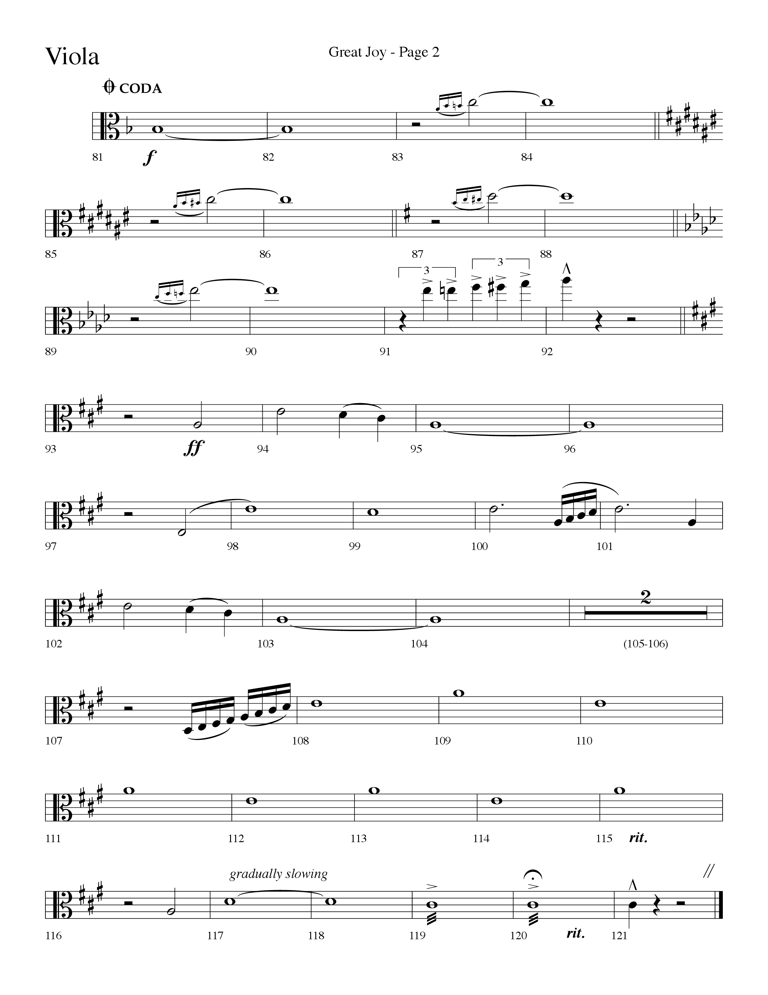 Great Joy (Choral Anthem SATB) Viola (Lifeway Choral / Arr. Dave Williamson)