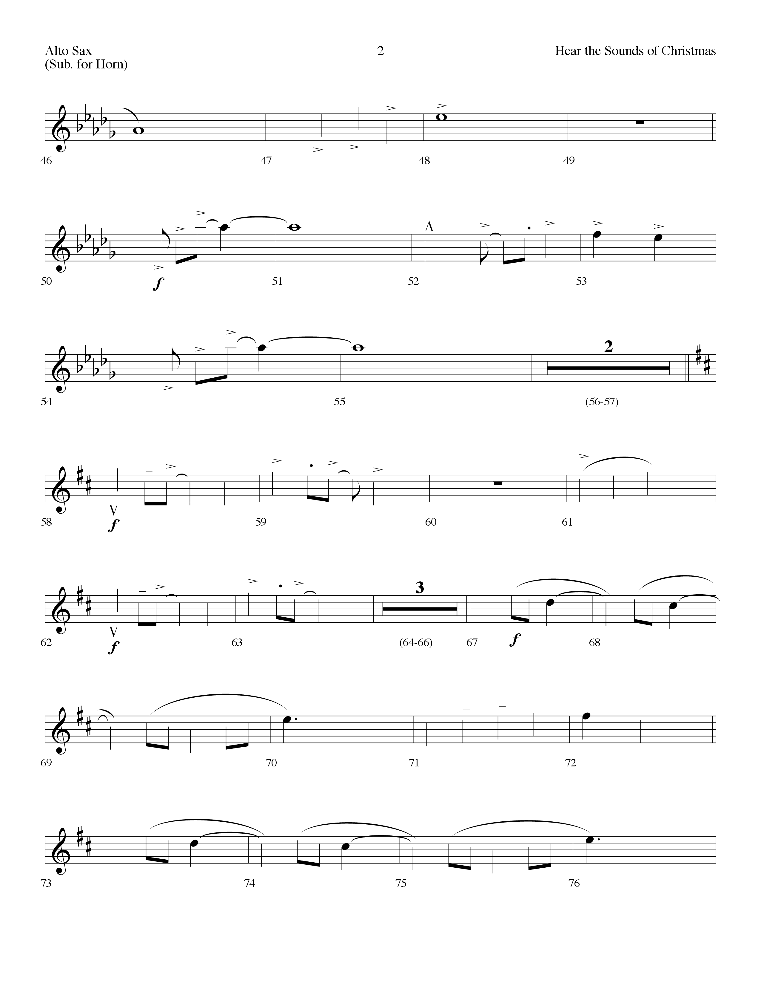 Hear The Sounds Of Christmas (with Angels We Have Heard On High) (Choral Anthem SATB) Alto Sax (Lifeway Choral / Arr. Dennis Allen)