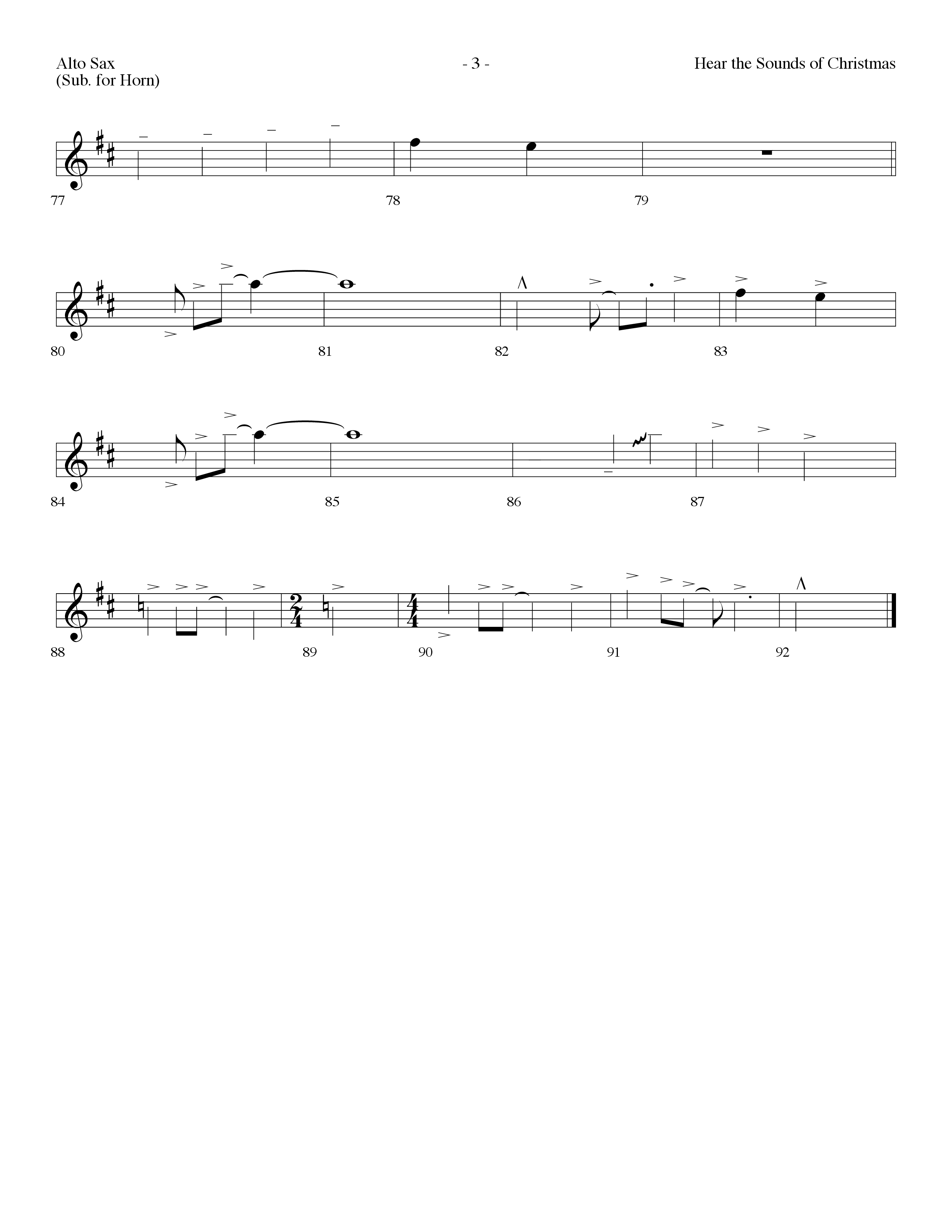 Hear The Sounds Of Christmas (with Angels We Have Heard On High) (Choral Anthem SATB) Alto Sax (Lifeway Choral / Arr. Dennis Allen)