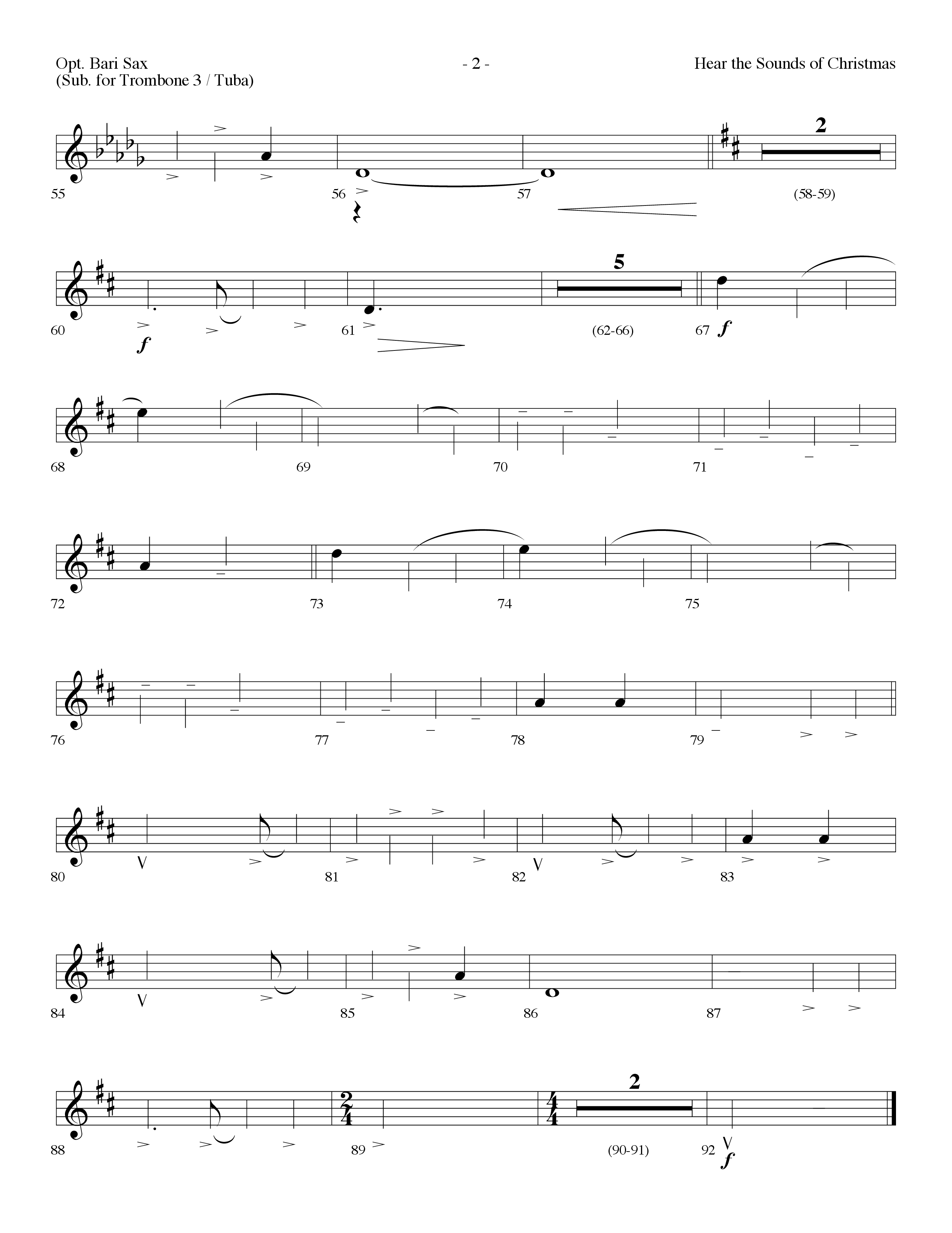 Hear The Sounds Of Christmas (with Angels We Have Heard On High) (Choral Anthem SATB) Bari Sax (Lifeway Choral / Arr. Dennis Allen)