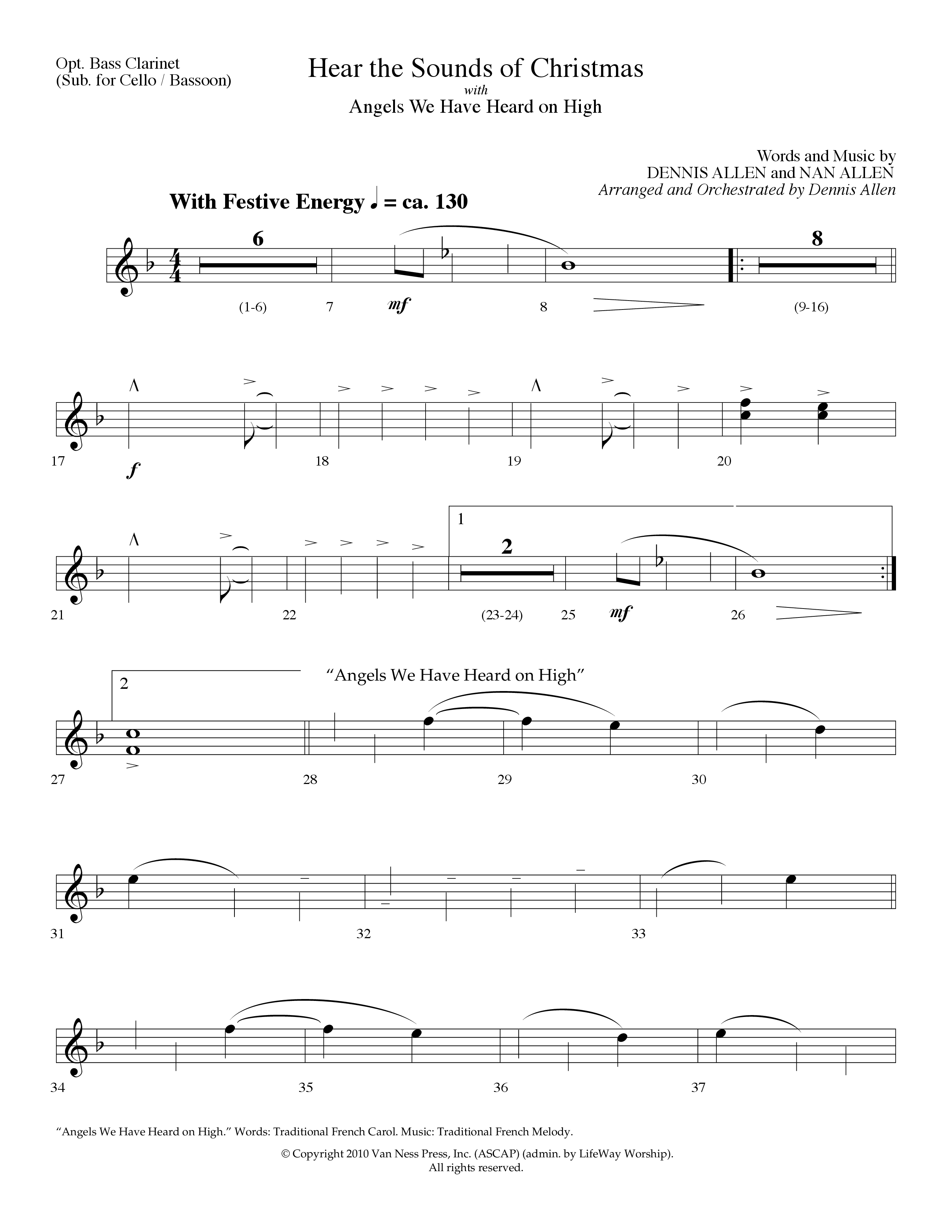 Hear The Sounds Of Christmas (with Angels We Have Heard On High) (Choral Anthem SATB) Bass Clarinet (Lifeway Choral / Arr. Dennis Allen)