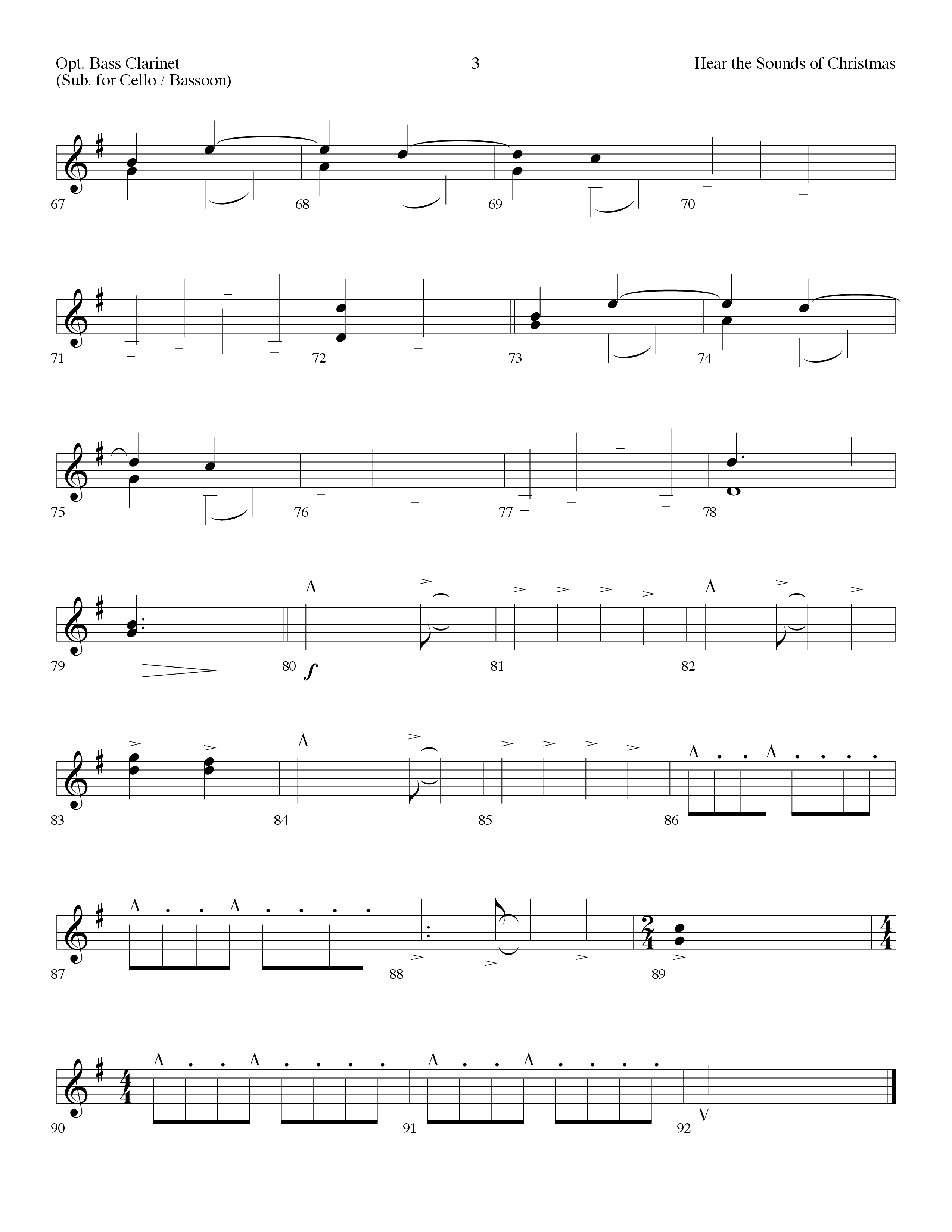 Hear The Sounds Of Christmas (with Angels We Have Heard On High) (Choral Anthem SATB) Bass Clarinet (Lifeway Choral / Arr. Dennis Allen)