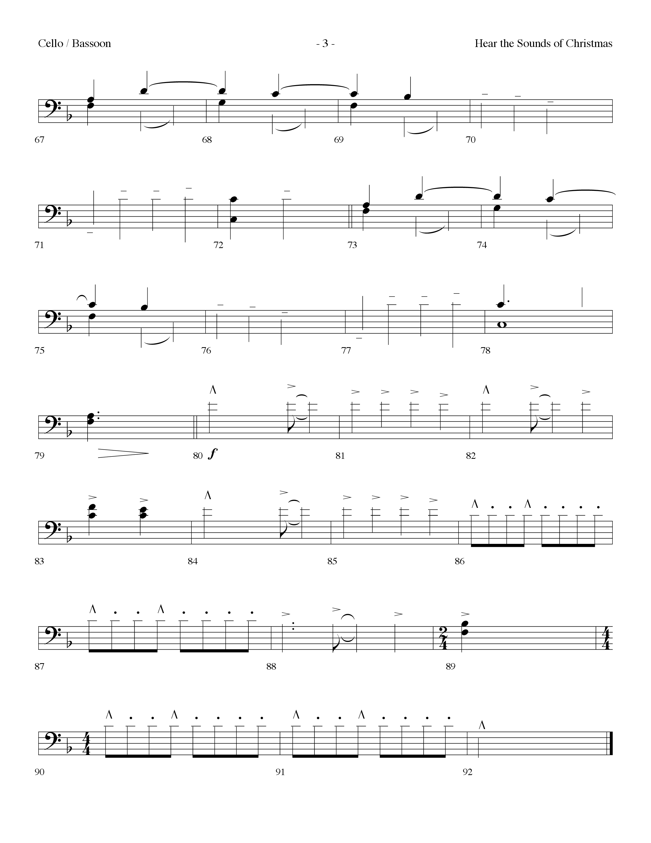 Hear The Sounds Of Christmas (with Angels We Have Heard On High) (Choral Anthem SATB) Cello (Lifeway Choral / Arr. Dennis Allen)